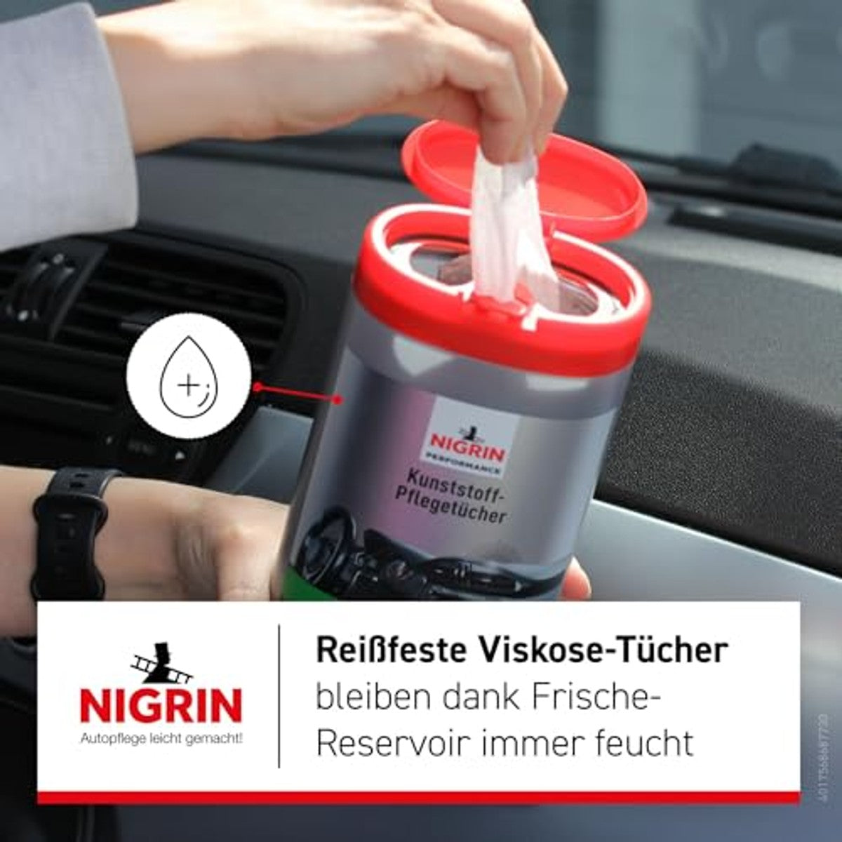 NIGRIN Kunststof verzorgingsdoeken glanzend - 6-pack