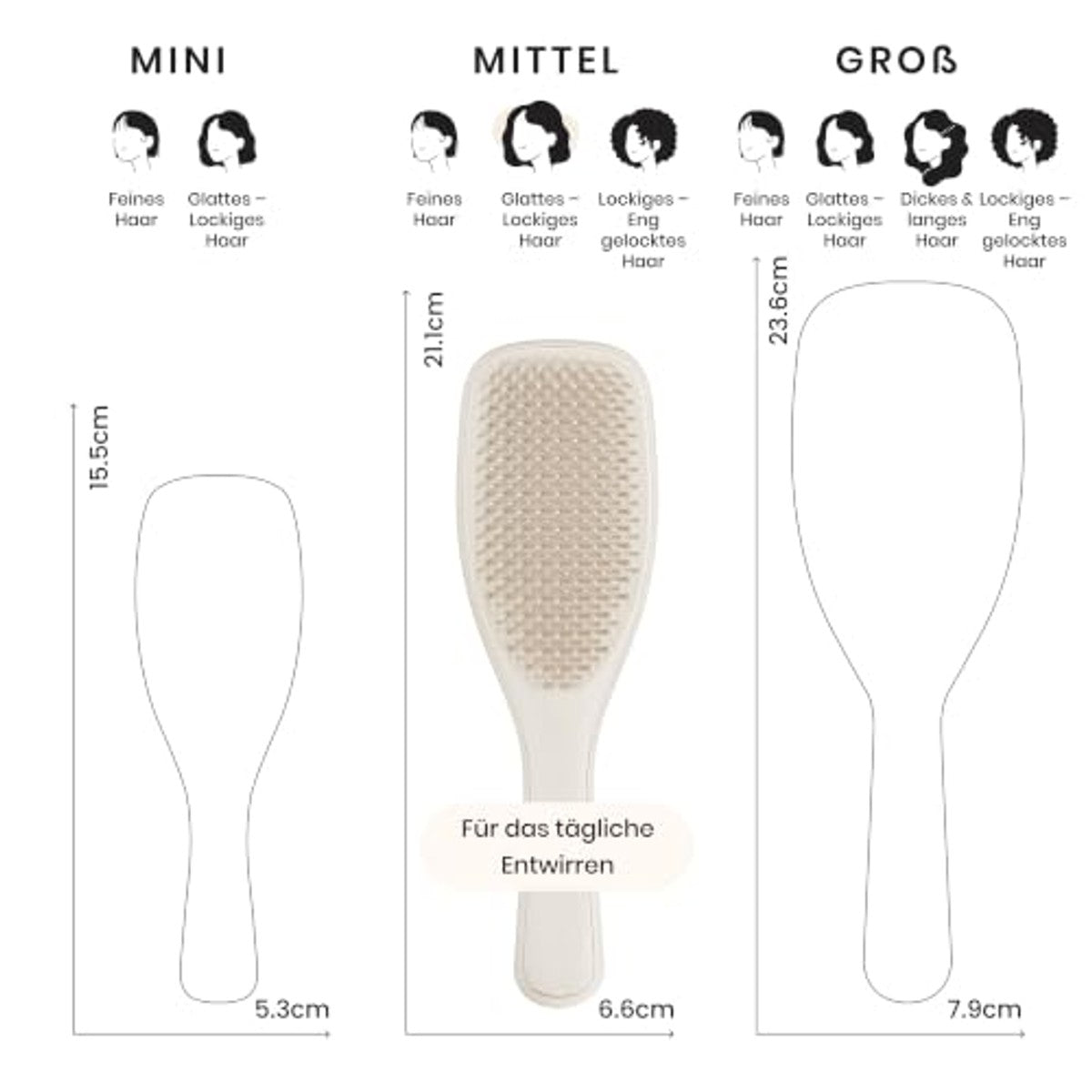 Tangle Teezer Ultimate Detangler Haarborstel, nat en droog haar, ontwarringsborstel voor alle haartypes, tweetraps borstelharen verminderen haarbreuk en knopen, puimsteengrijs, mat oppervlak – Tangle Teezer