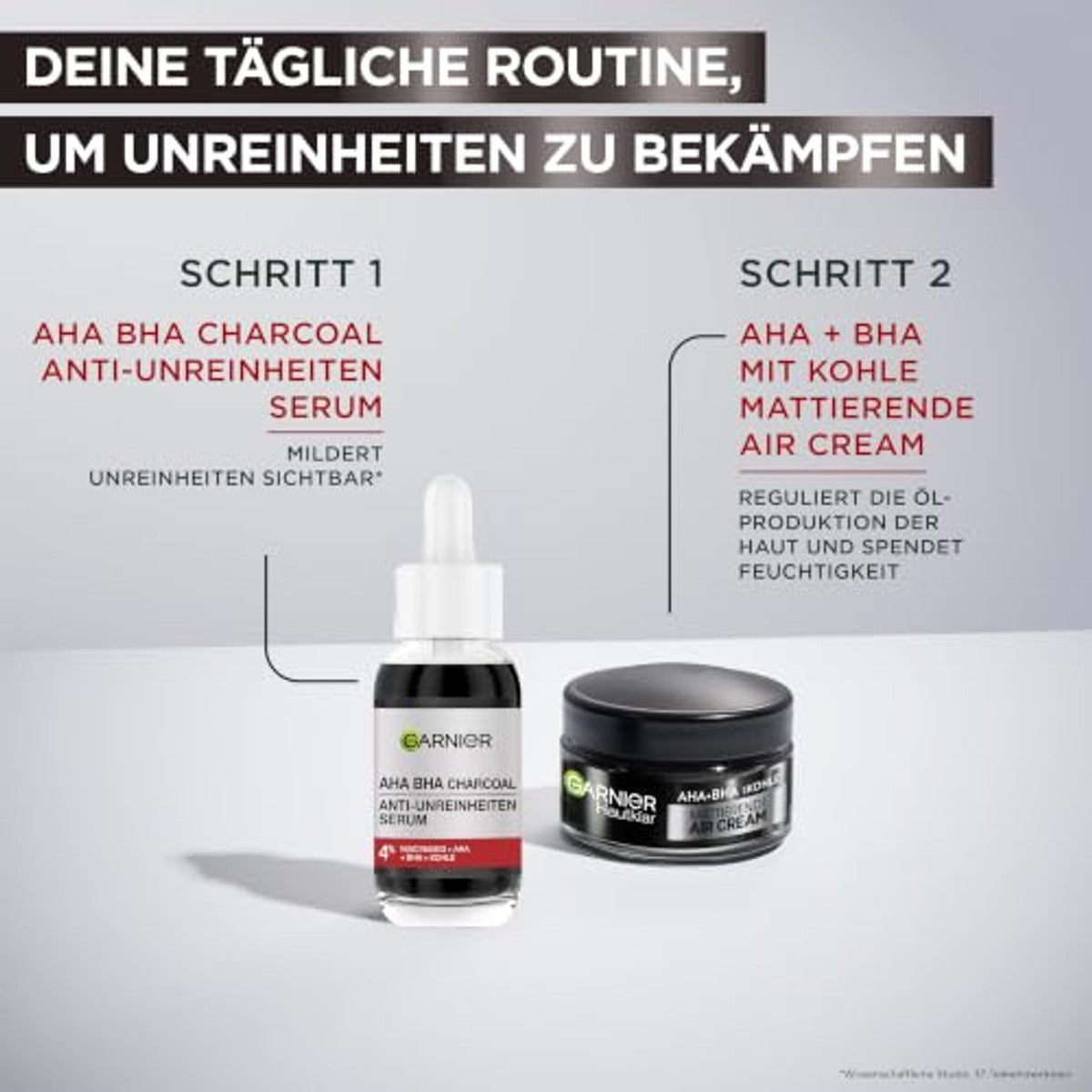 Garnier AHA + BHA Charcoal Serum met niacinamide 3 x 30 ml - Voordeelverpakking