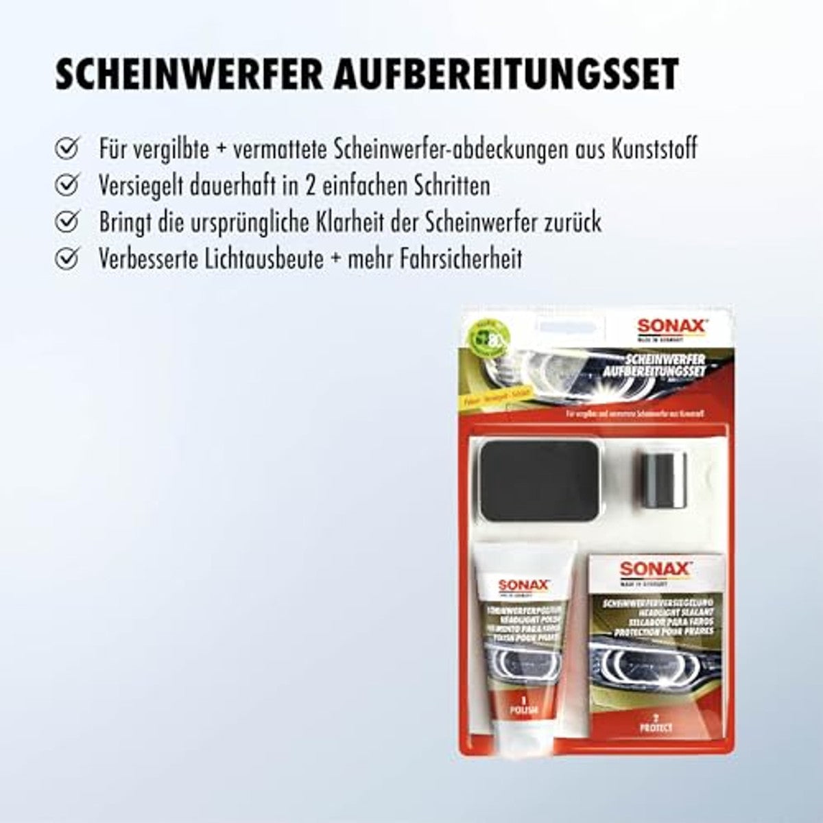 SONAX Koplamprestauratieset 6 x 75 ml - Voordeelverpakking – foto 4