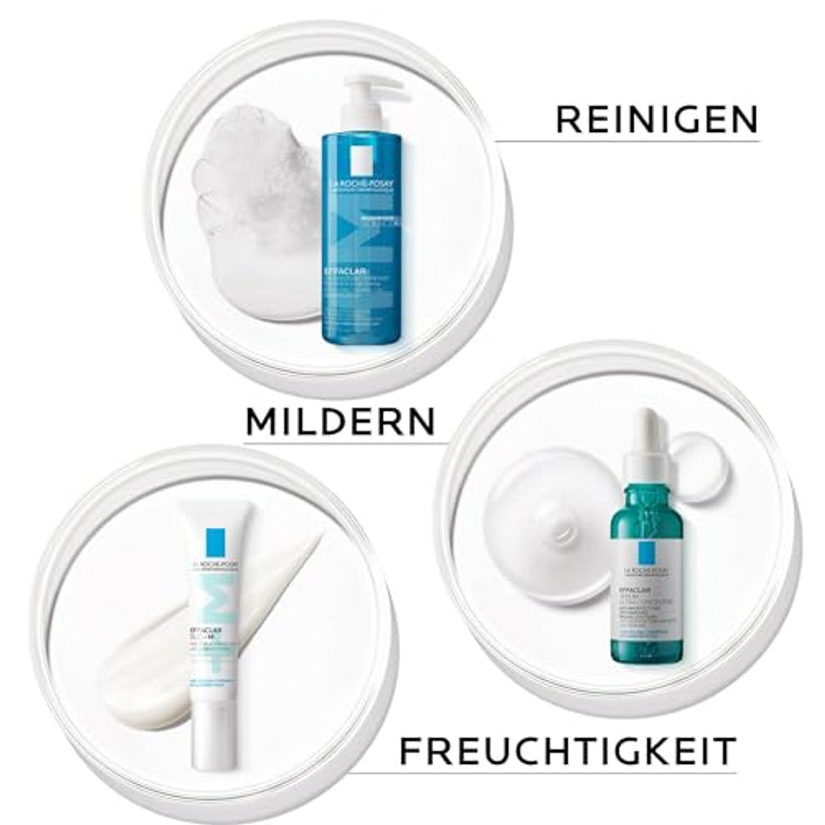 La Roche-Posay Effaclar Set met Reinigingsgel, Duo+M Crème en Peelingserum - 3-pack