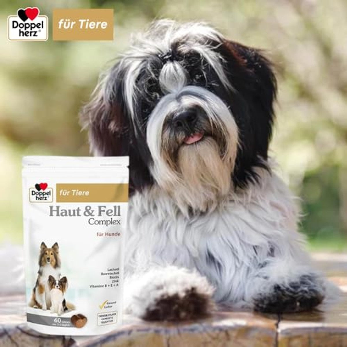Doppelherz Huid- en Vachtcomplex Kauwsnack voor Honden 60 chews - 3-pack