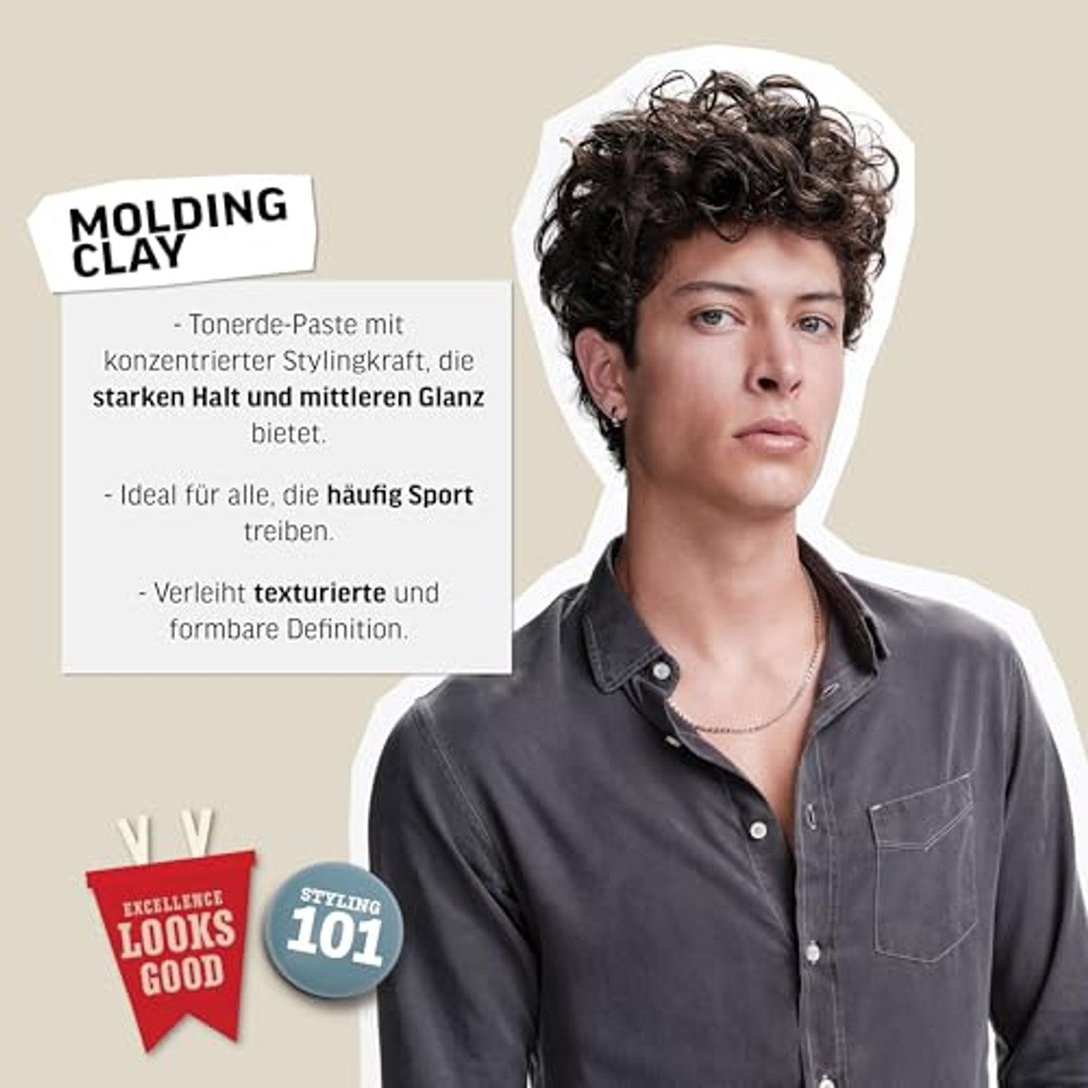American Crew Classic Molding Clay Stylingklei voor Mannen 85 g - 3-pack
