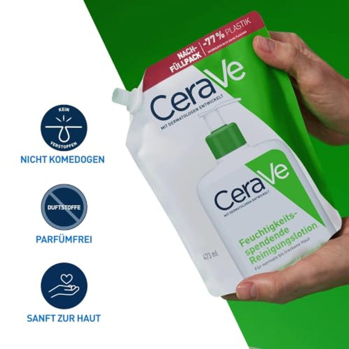 CeraVe Hydraterend Reinigend Navulzakje voor Gezicht en Lichaam 473 ml - 6-pack