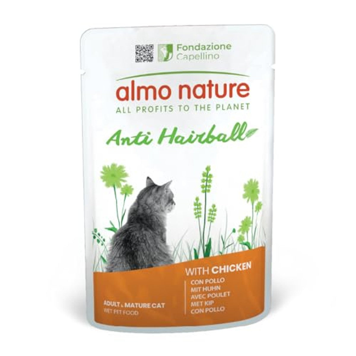Almo Nature Functioneel Anti-haarbal Vochtvoeding Rundvlees en Kip 6 x 70 g - 6-pack