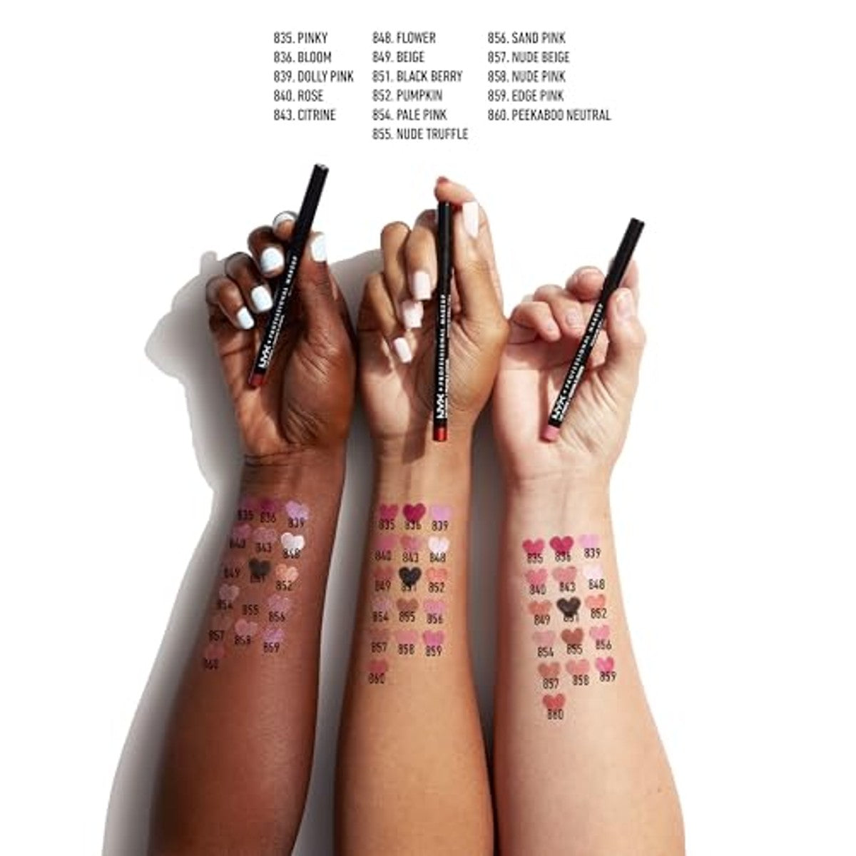NYX PROFESSIONAL MAKEUP Slim Lip Pencil 817 Hot Red - 3 stuks