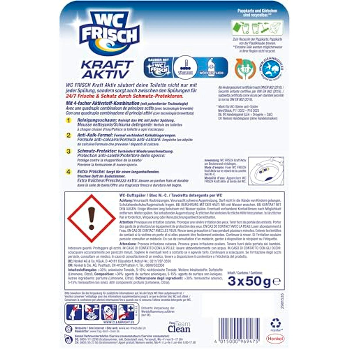 WC-Frisch Kraft Aktiv Geurspoeler Citroen set van 3 – WC-Frisch
