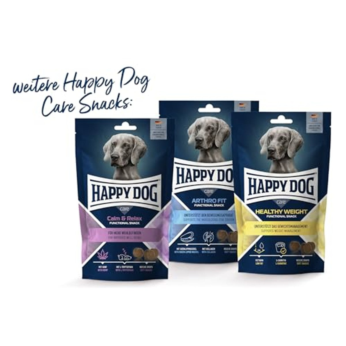 Happy Dog Care Snack Skin & Coat hondensnack 100 g - 6-pack