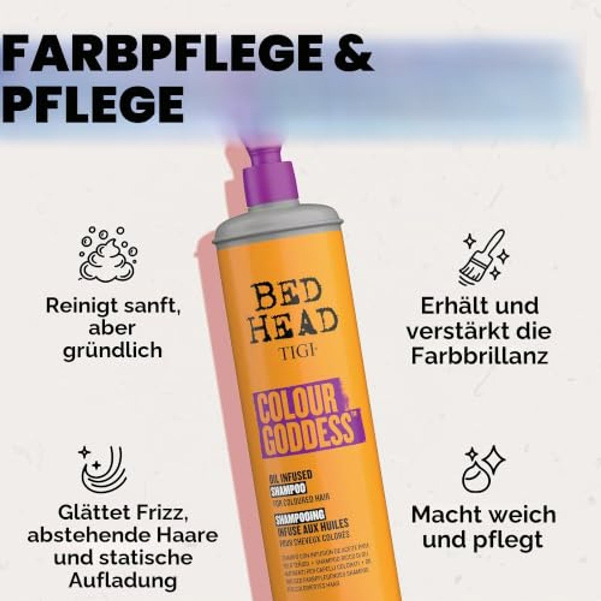 TIGI Bed Head Colour Goddess Shampoo 600 ml - 3-pack