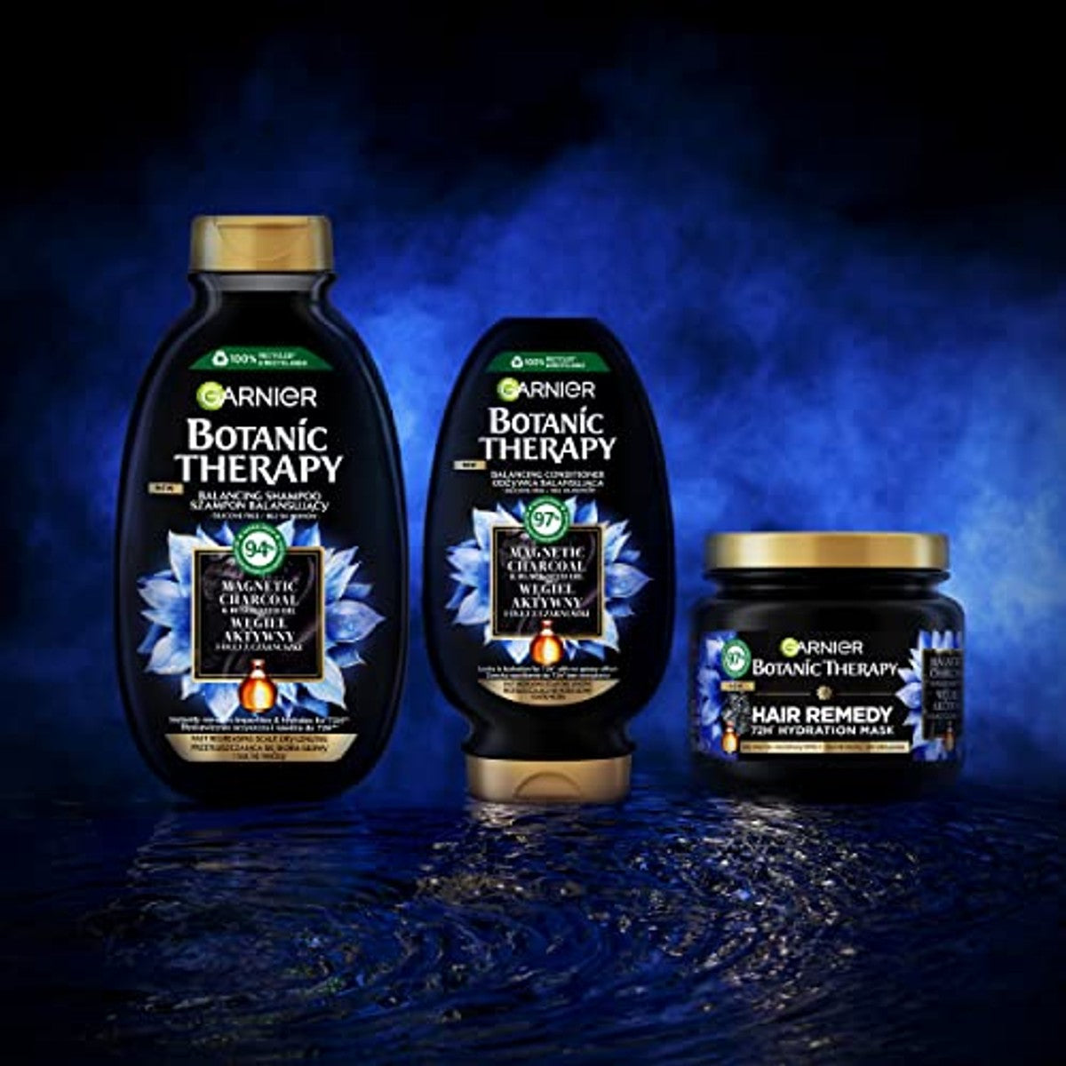 Garnier Botanic Therapy Actieve Kool & Zwarte Komijnolie Shampoo 6 x 400 ml - Voordeelverpakking