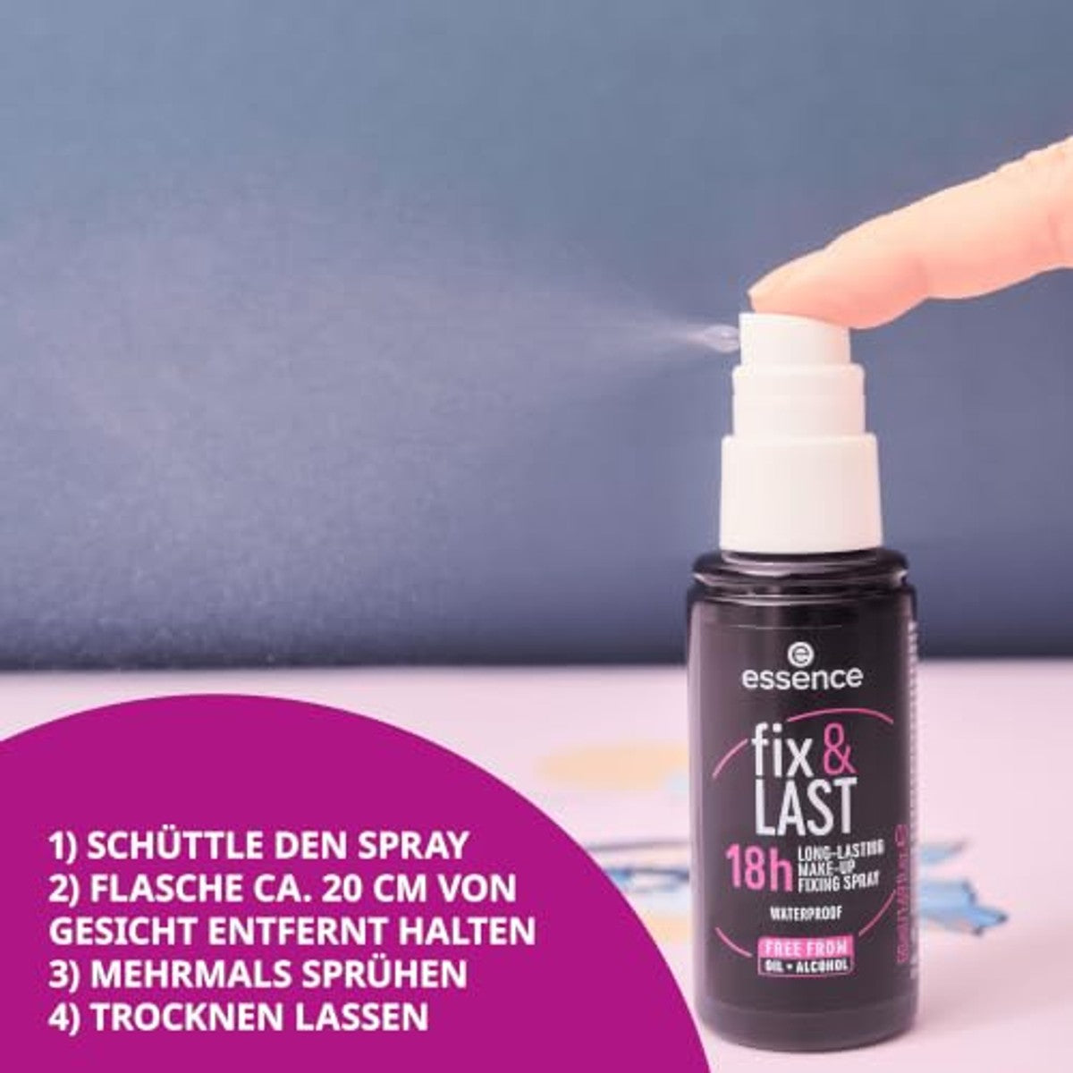 essence fix & last 18h langdurige make-up fixerende spray, 50 ml | Setting Spray voor een onberispelijke make-up-look, verbeterde sproeikop, resultaat voor maximaal 18 uur – Essence Cosmetics