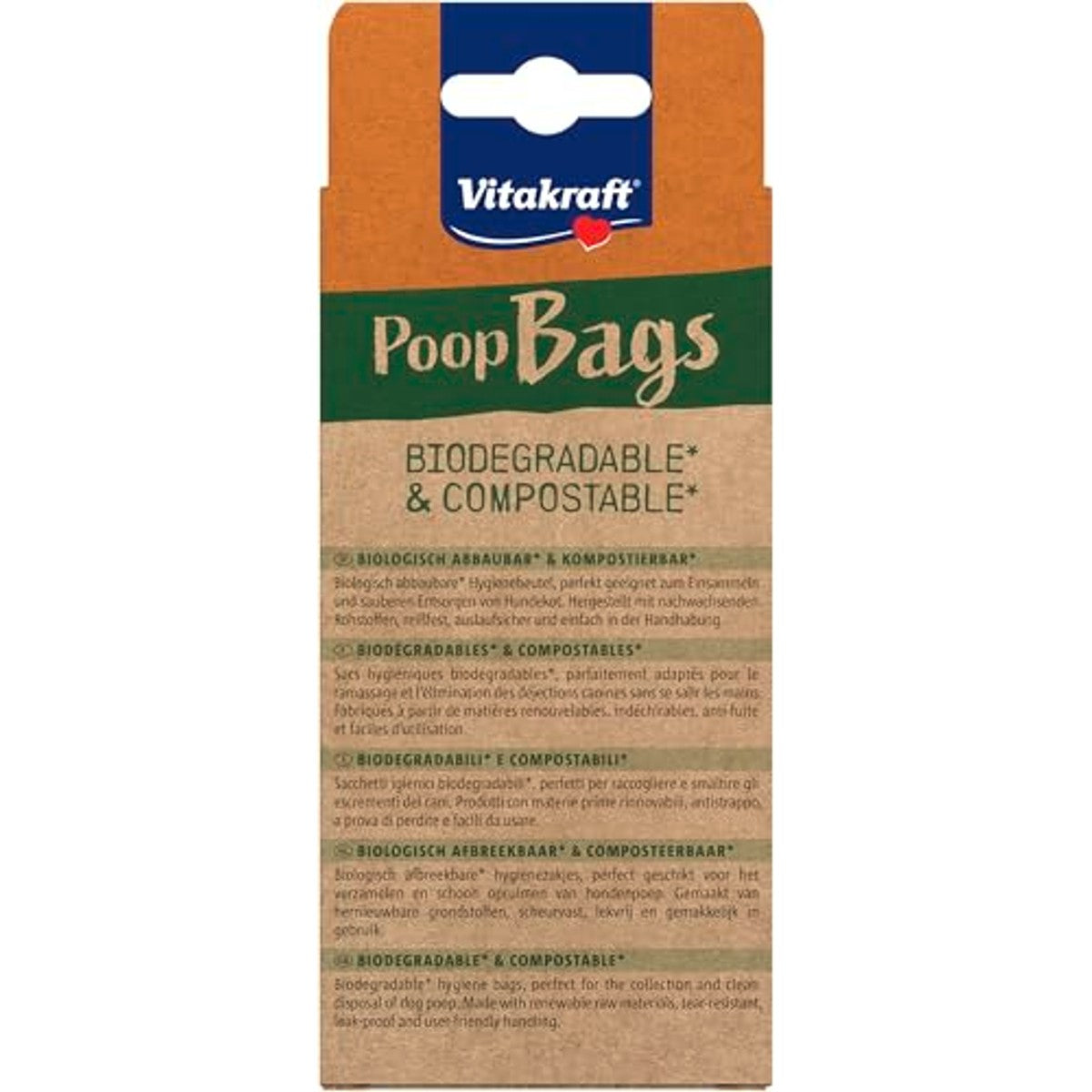 Vitakraft Poop Bags hondenpoepzakken biologisch afbreekbaar 8 x 15 zakjes - 3-pack
