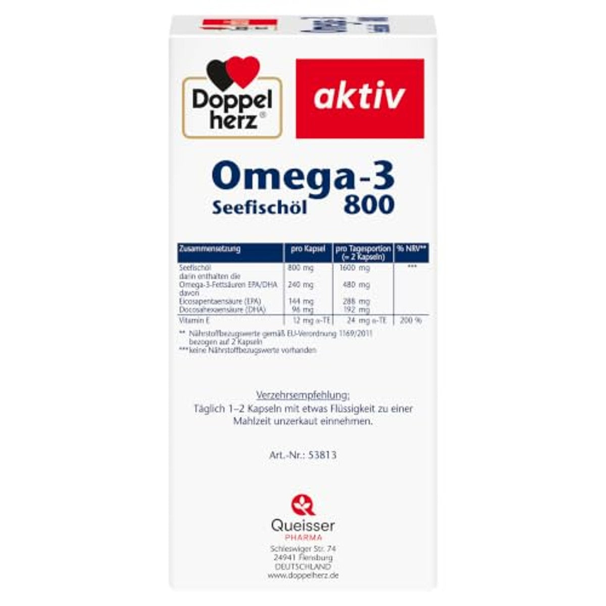 Doppelherz Omega-3 Zeevisolie 800 120 Capsules - 3-pack
