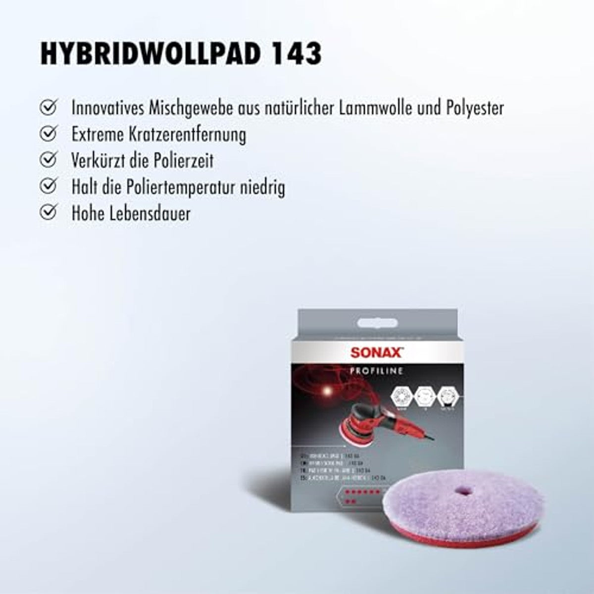 SONAX HybridWollPad 143 DA 3 x 1 stuk - Voordeelverpakking