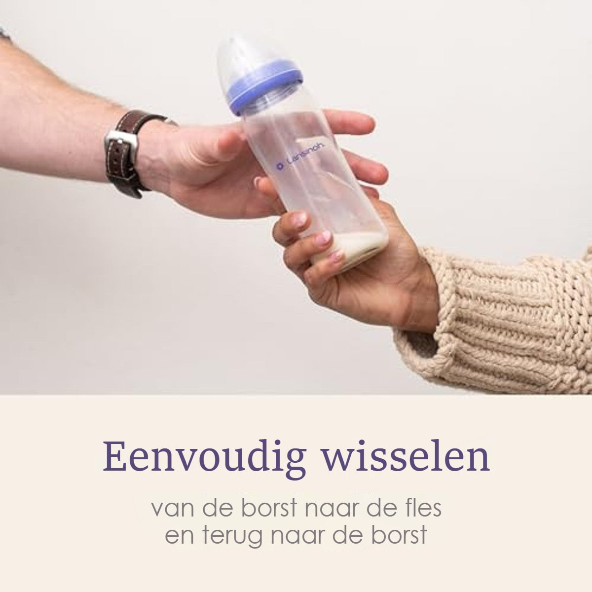 Lansinoh Drinkfles met Brede Hals en NaturalWave-speen Glas - 6-pack – foto 5
