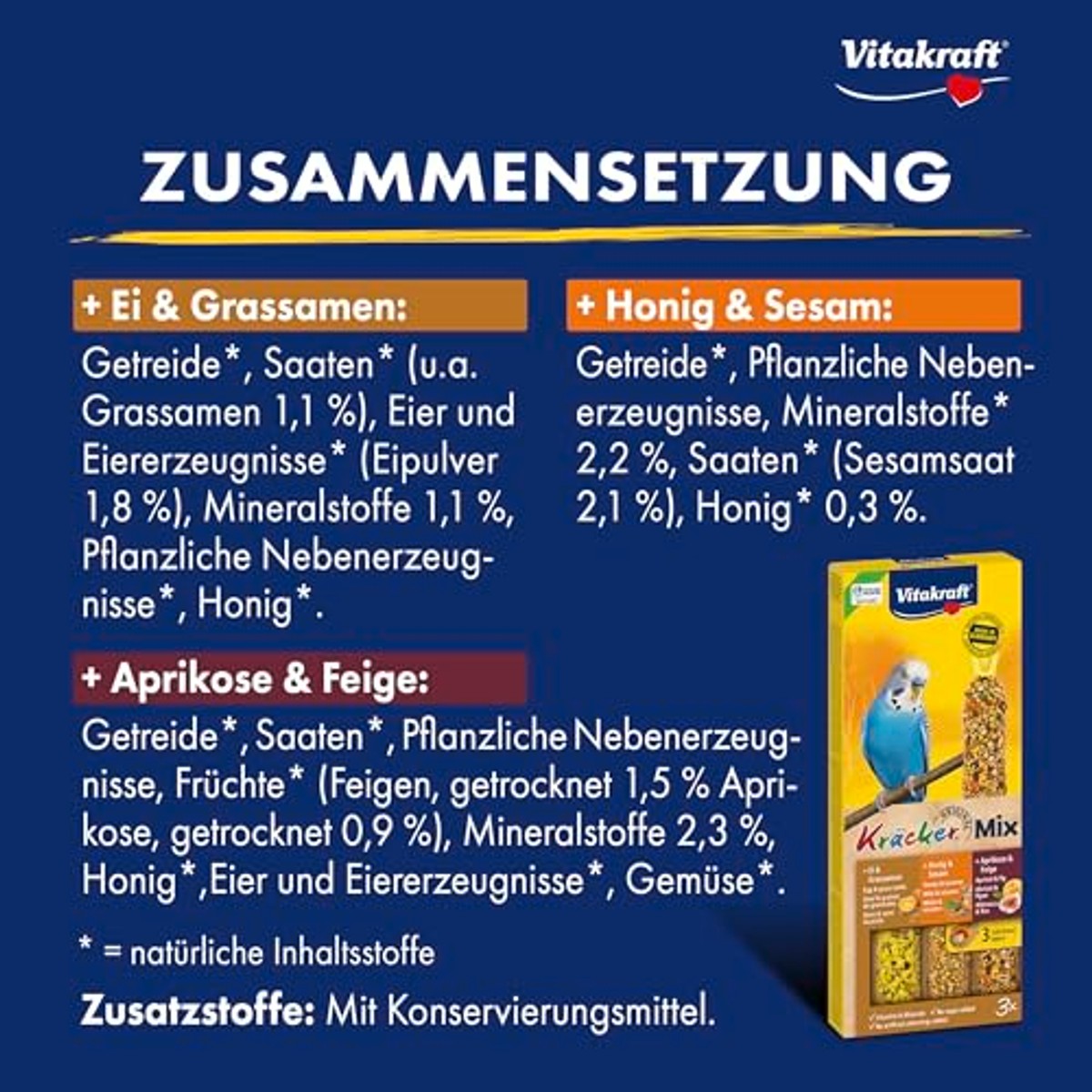 Vitakraft Kruikmix vogelsnack knabbelstokjes gemengd 10 x 80 g - 6-pack