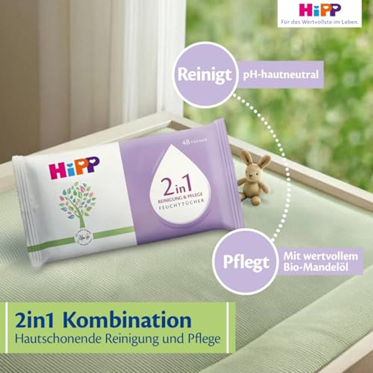 HiPP 2-in-1 reinigings- en verzorgingsdoekjes 6 x 720 stuks - Voordeelverpakking