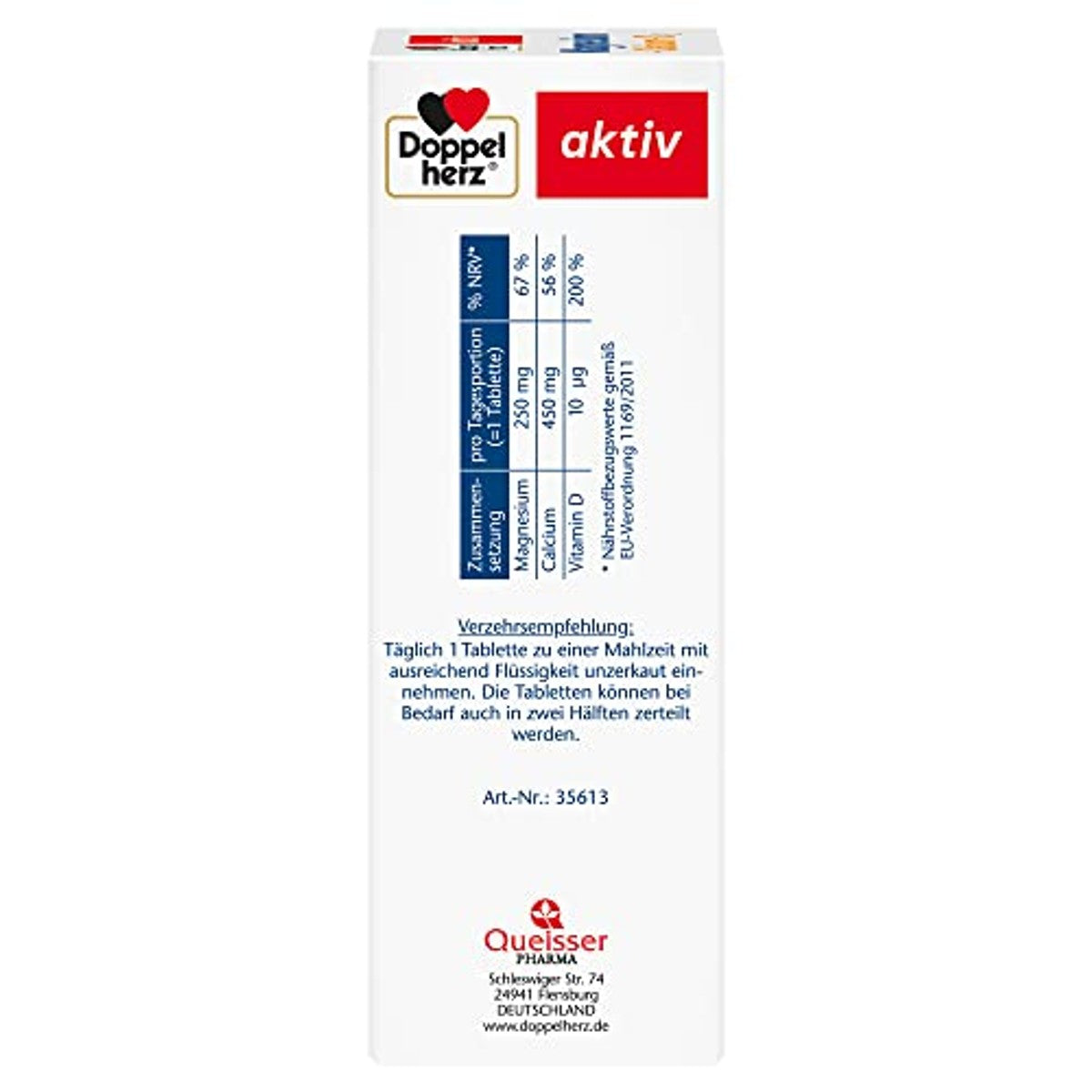 Doppelherz Magnesium + Calcium + D3 2 x 120 Tabletten - 3-pack