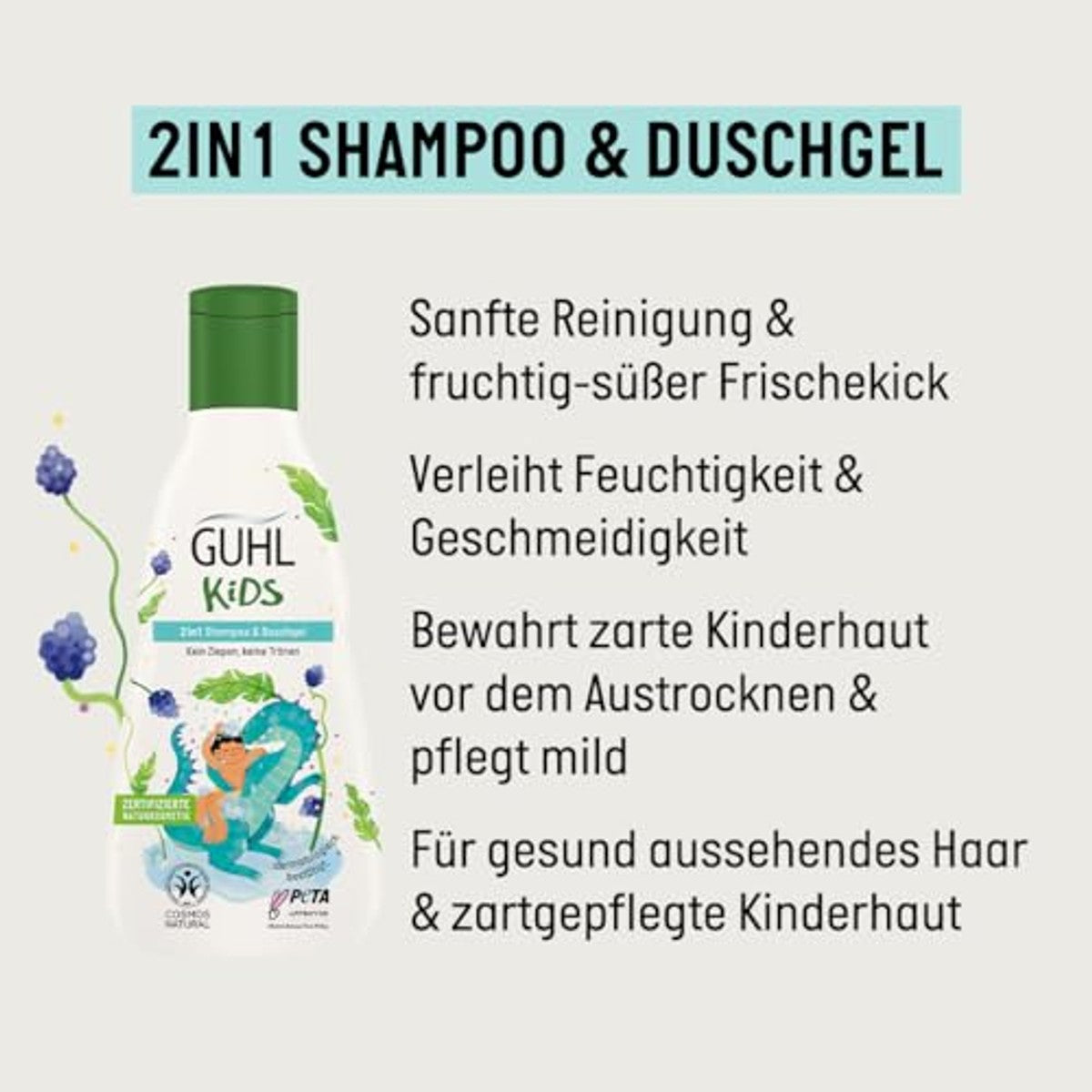 Guhl Kids 2 in 1 Shampoo & Douchegel 6 x 250 ml - Voordeelverpakking