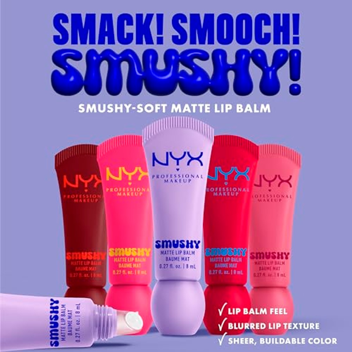 NYX PROFESSIONAL MAKEUP Smushy Matte Lippenbalsem Snuggle SZN 1 x - 6 stuks
