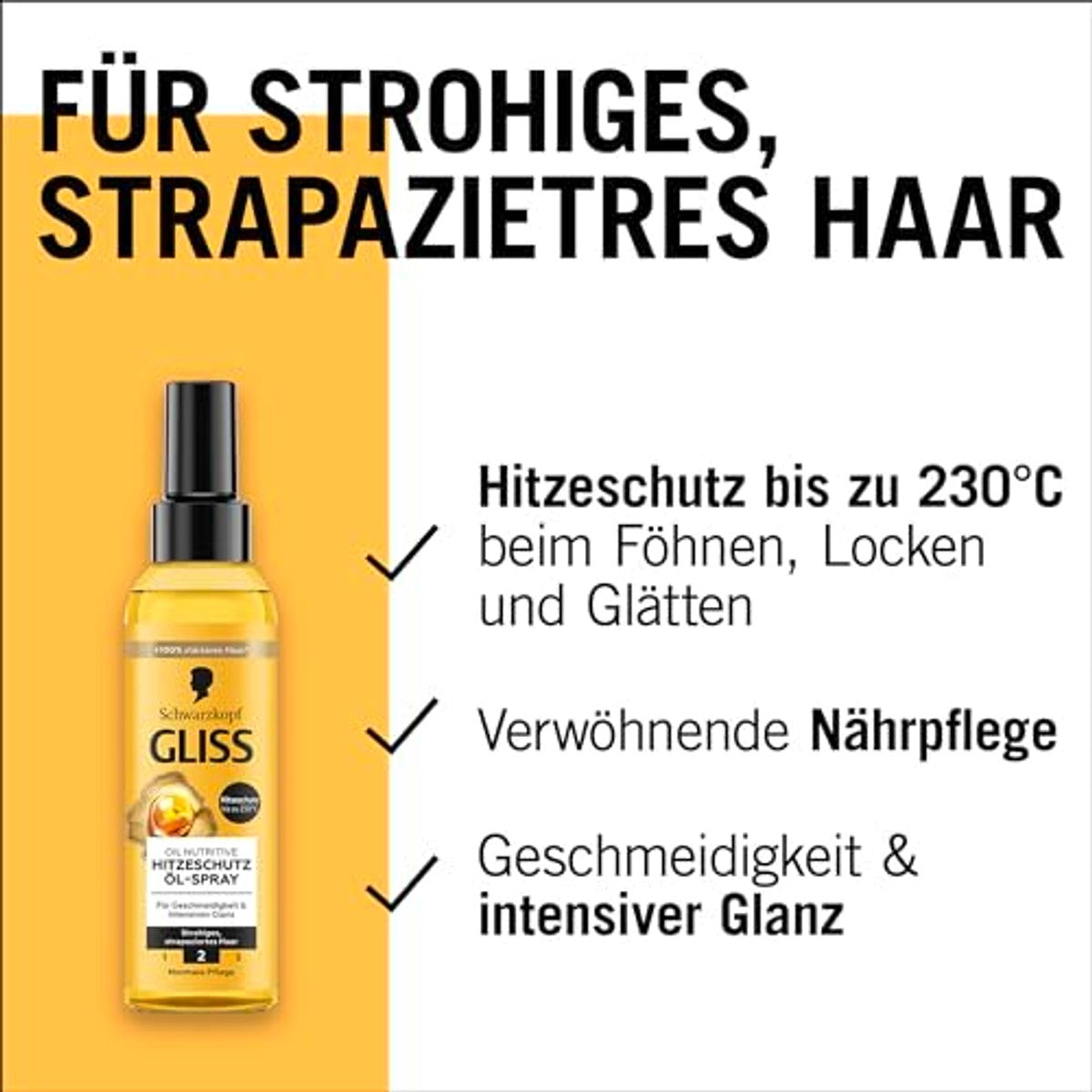Gliss Oil Nutritive Hitzeschutz Öl-Spray 6 x 150 ml - Voordeelverpakking