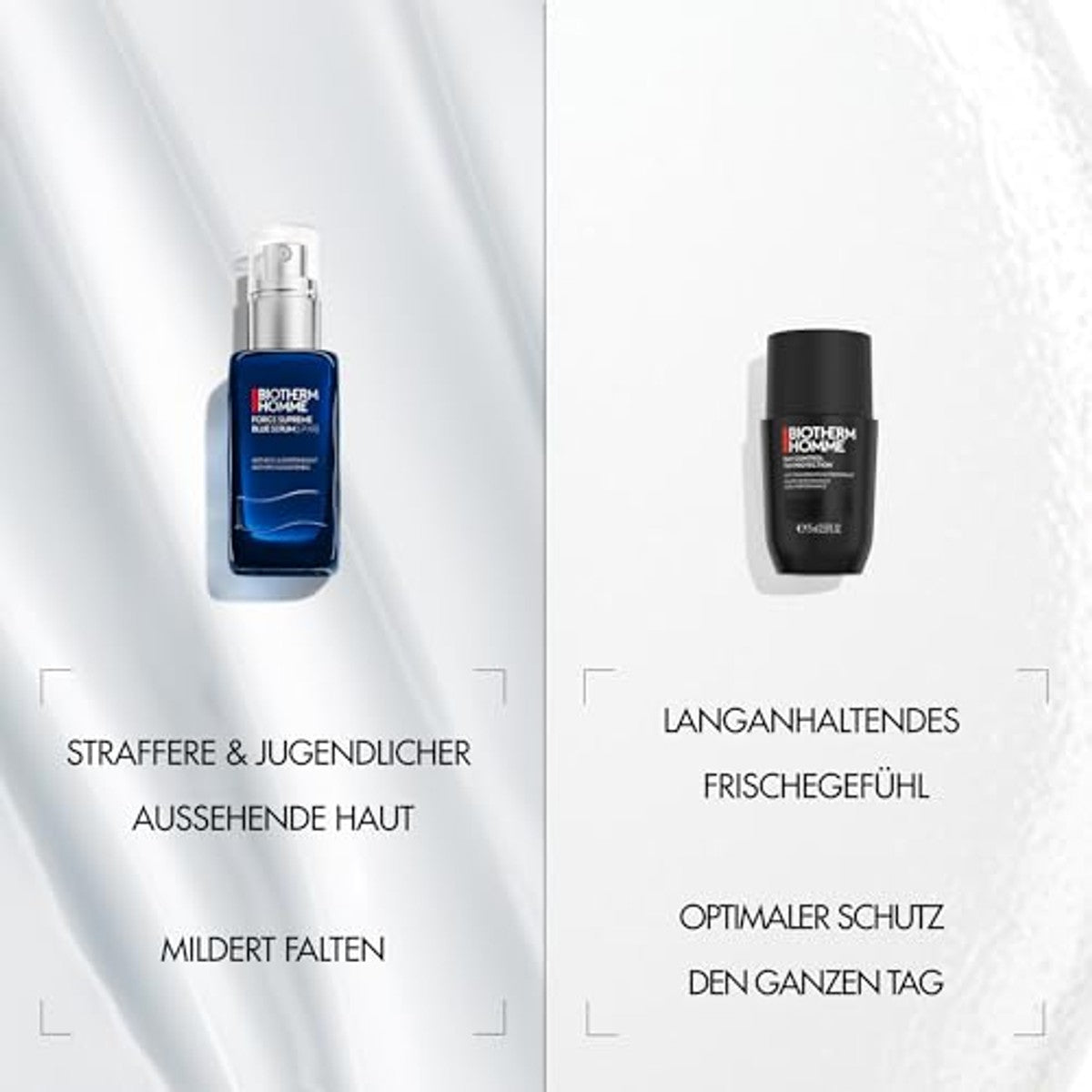 Biotherm Homme Onderhoudsset Day Control 72H Deo Roll-On 75 ml & Force Supreme Blue Serum 30 ml - 6-pack