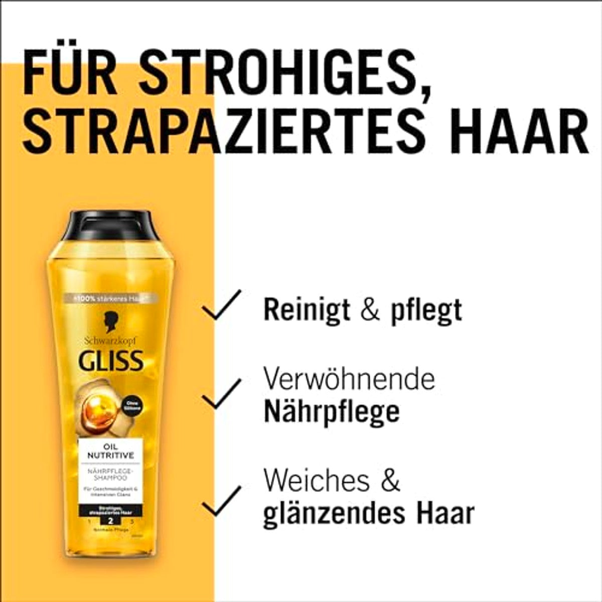 Gliss Oil Nutritive Shampoo 250 ml - 3 stuks