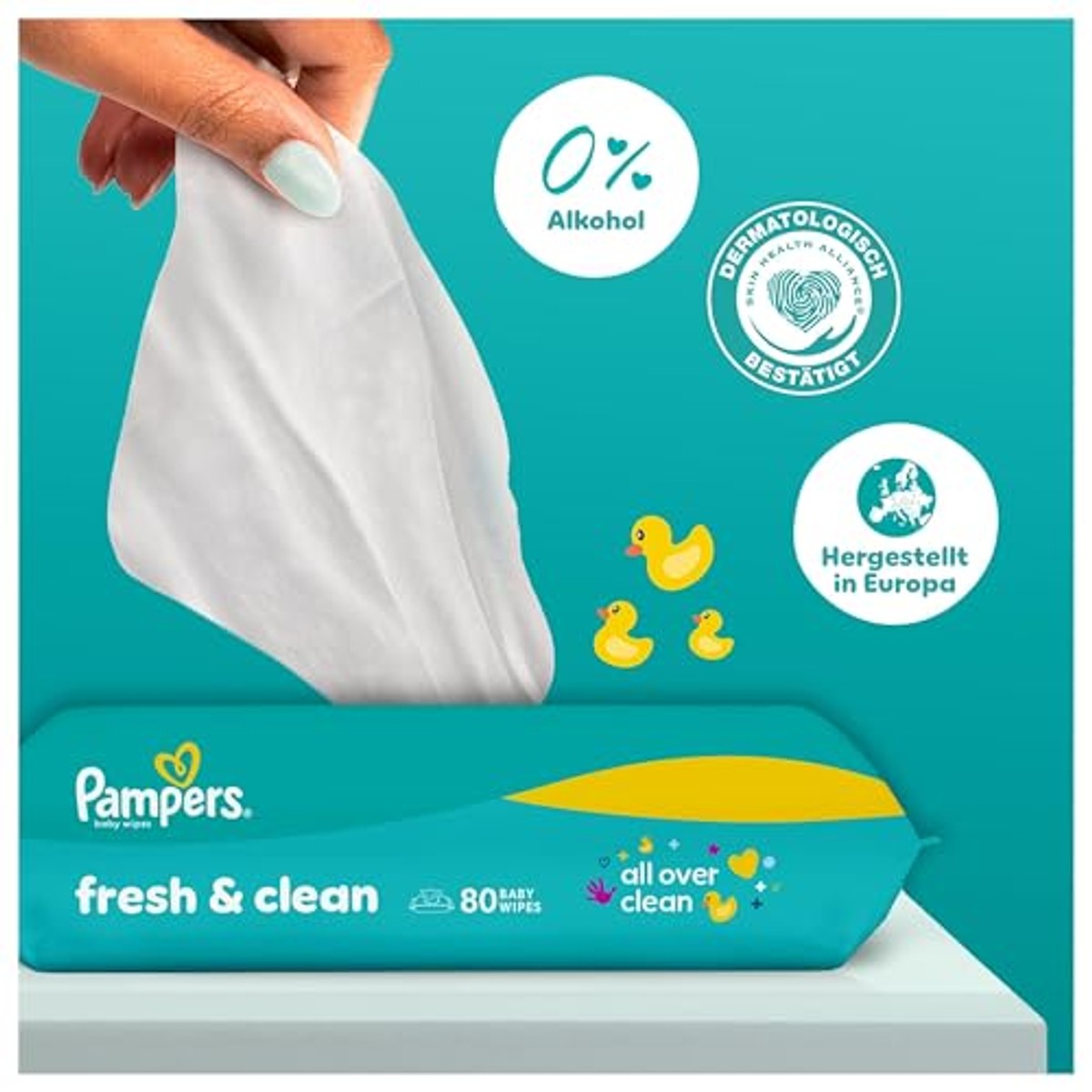 Pampers Fresh Clean vochtige doekjes 15 x 80 (1200 stuks) – Pampers