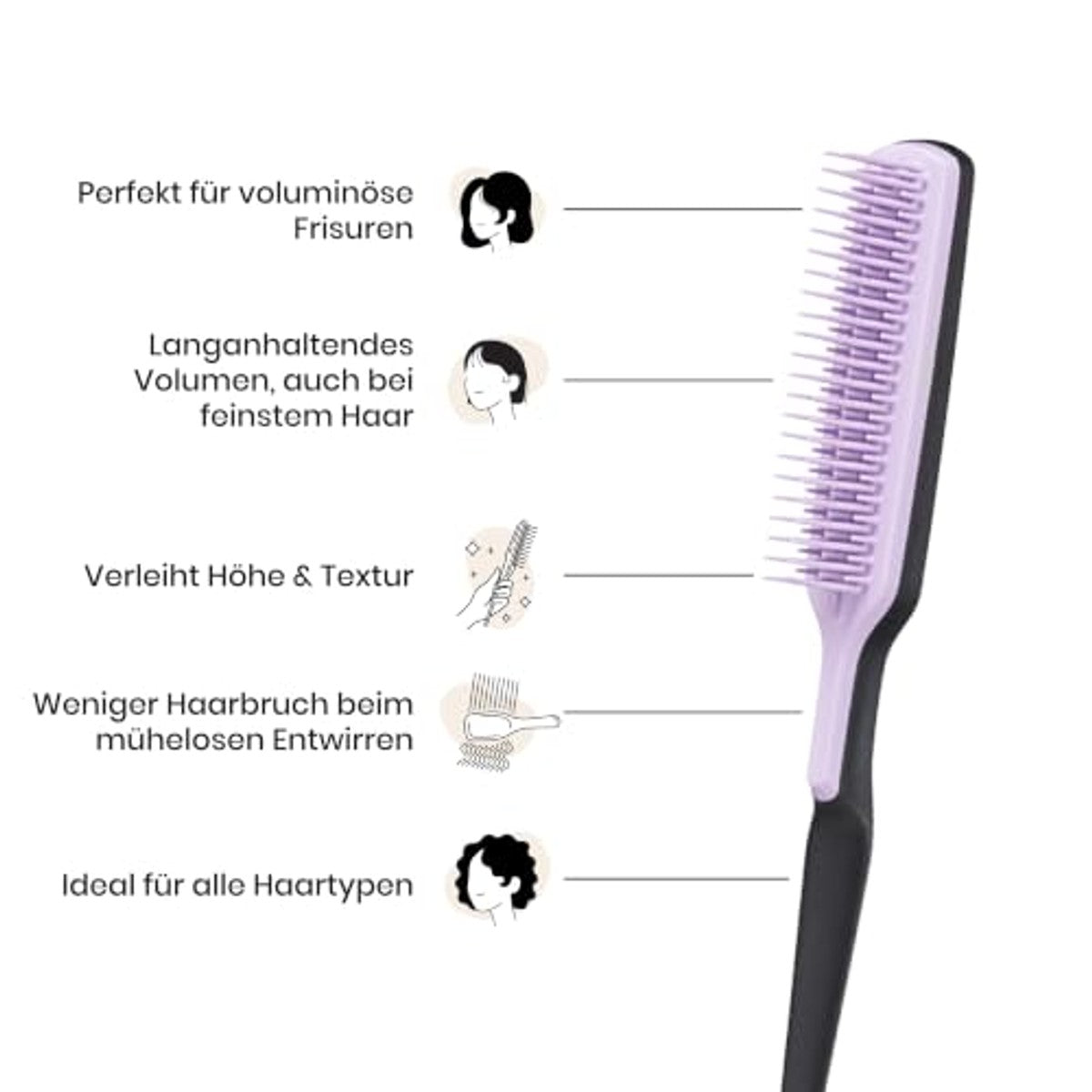 Tangle Teezer The Ultimate Volumizer Haarborstel Zwart en Paars - 3-pack