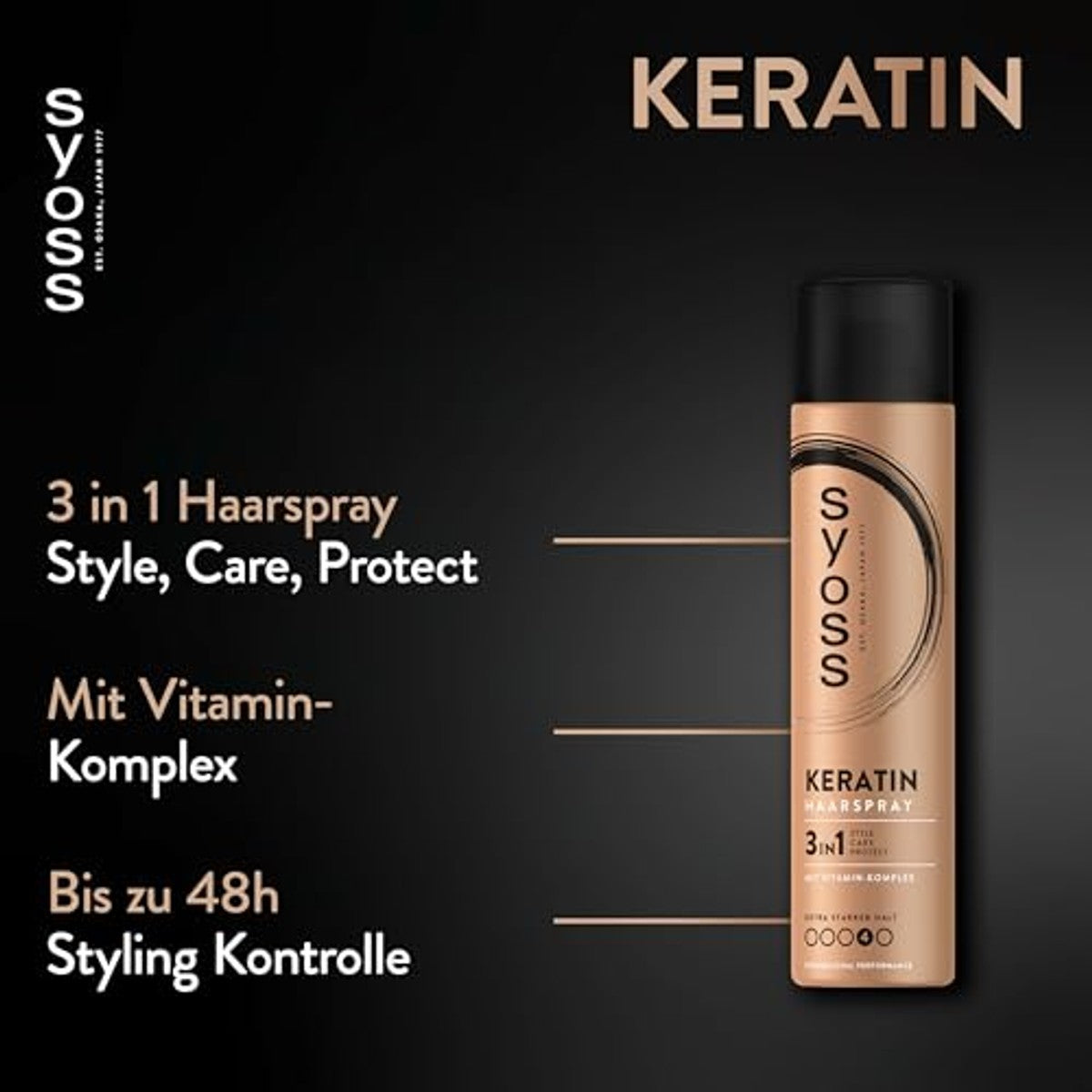 Syoss Keratine Haarspray Hold 4 – 6 x 400 ml – Syoss