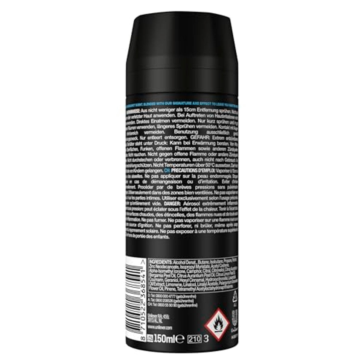 Axe Alaska Bodyspray zonder aluminiumzouten 3 x 150 ml - Voordeelverpakking