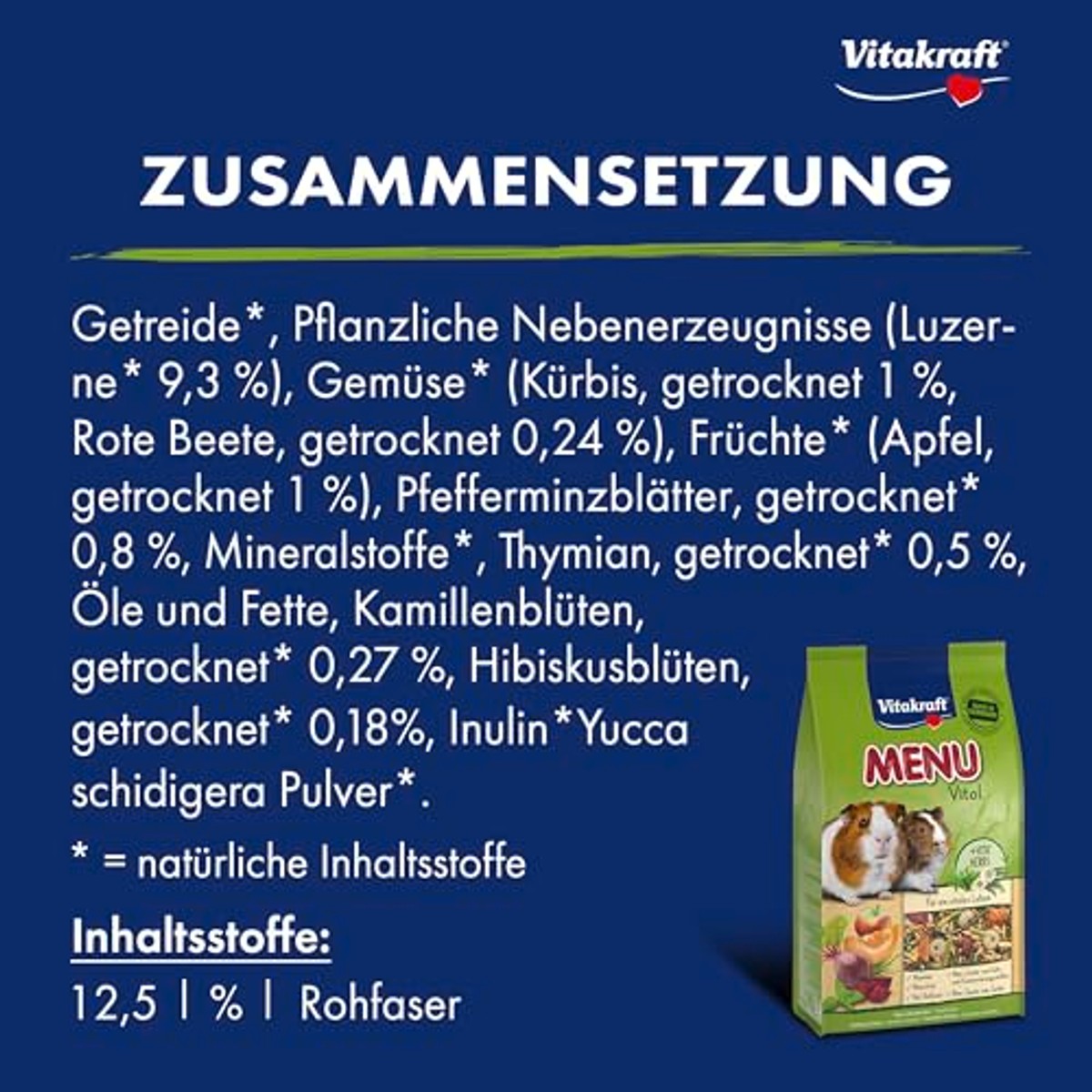 Vitakraft Menu Vital Caviavoer Appel en Pompoen 5 x 1 kg - 3-pack