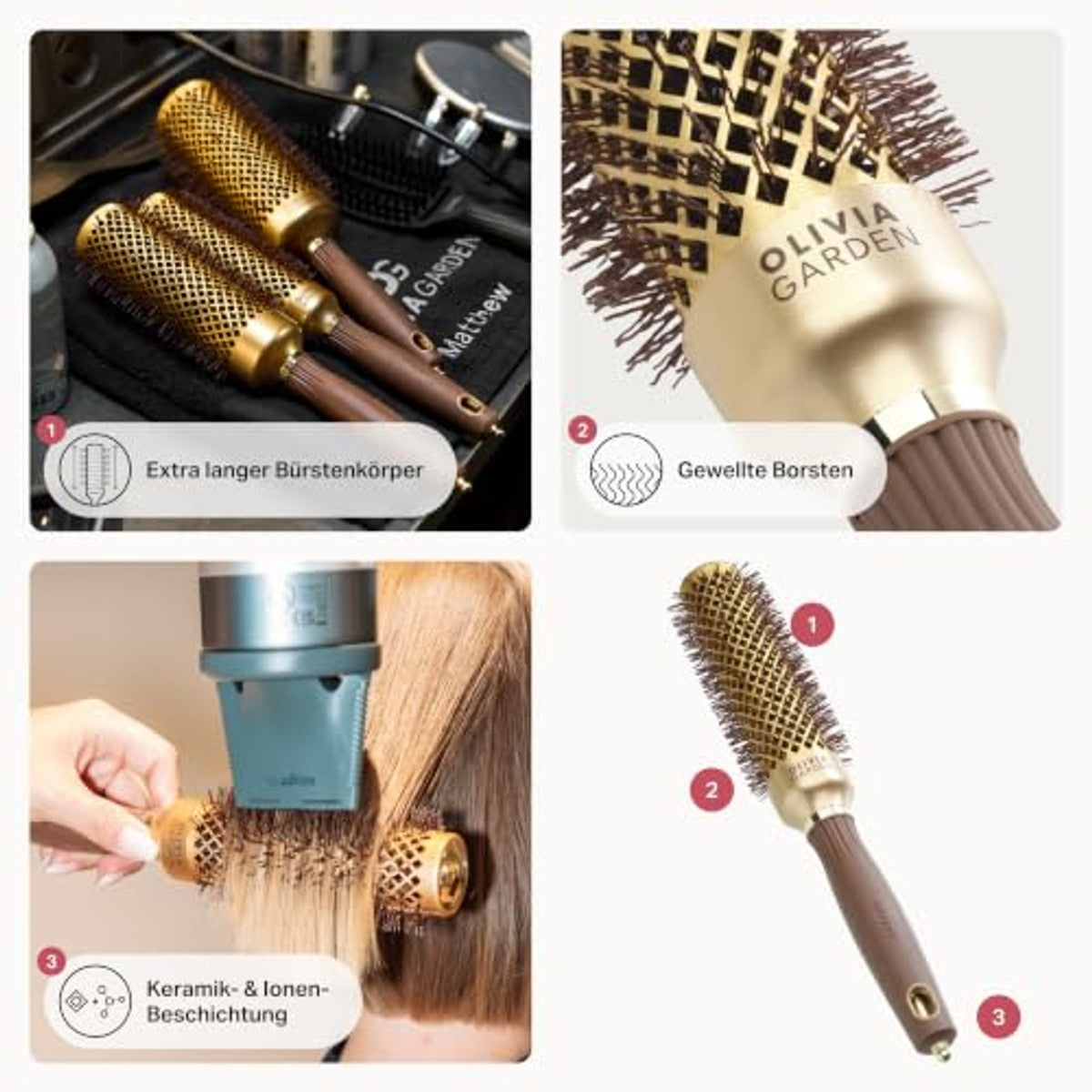 Olivia Garden Expert Blowout Speed Ronde Borstel Keramiek 35 mm - 6-pack