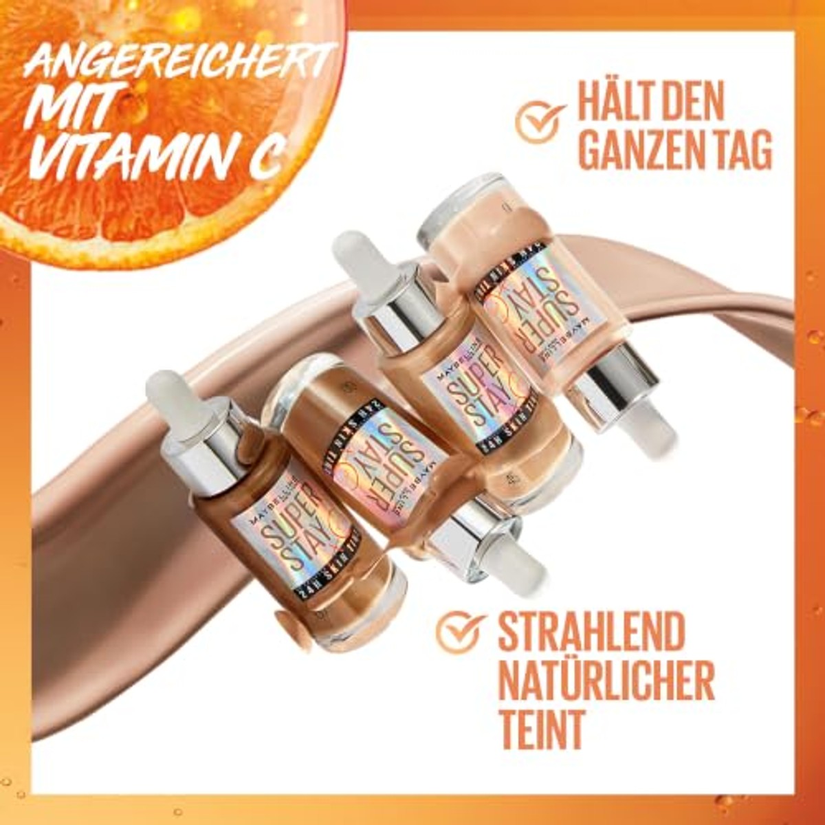 MAYBELLINE Super Stay Skin Tint Foundation nr. 2 30 ml - 6 stuks