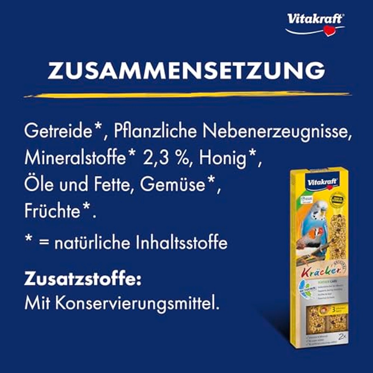 Vitakraft Cracker vogelsnack parkieten vitaminen 10 x 60 g - 6-pack