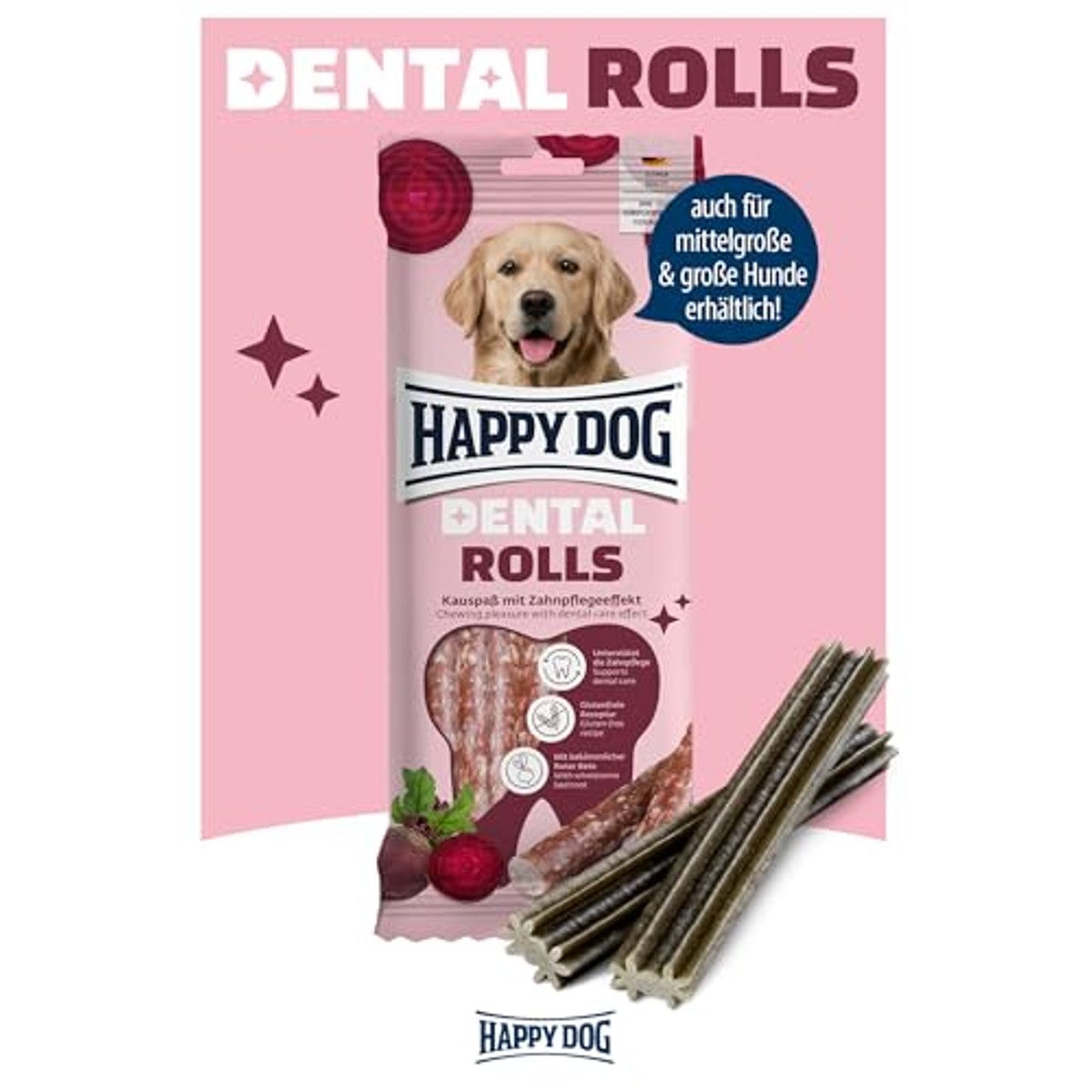 Happy Dog Dental Snacks Dental Rolls Mini (92 g): 8 stuks per verpakking – Happy Dog