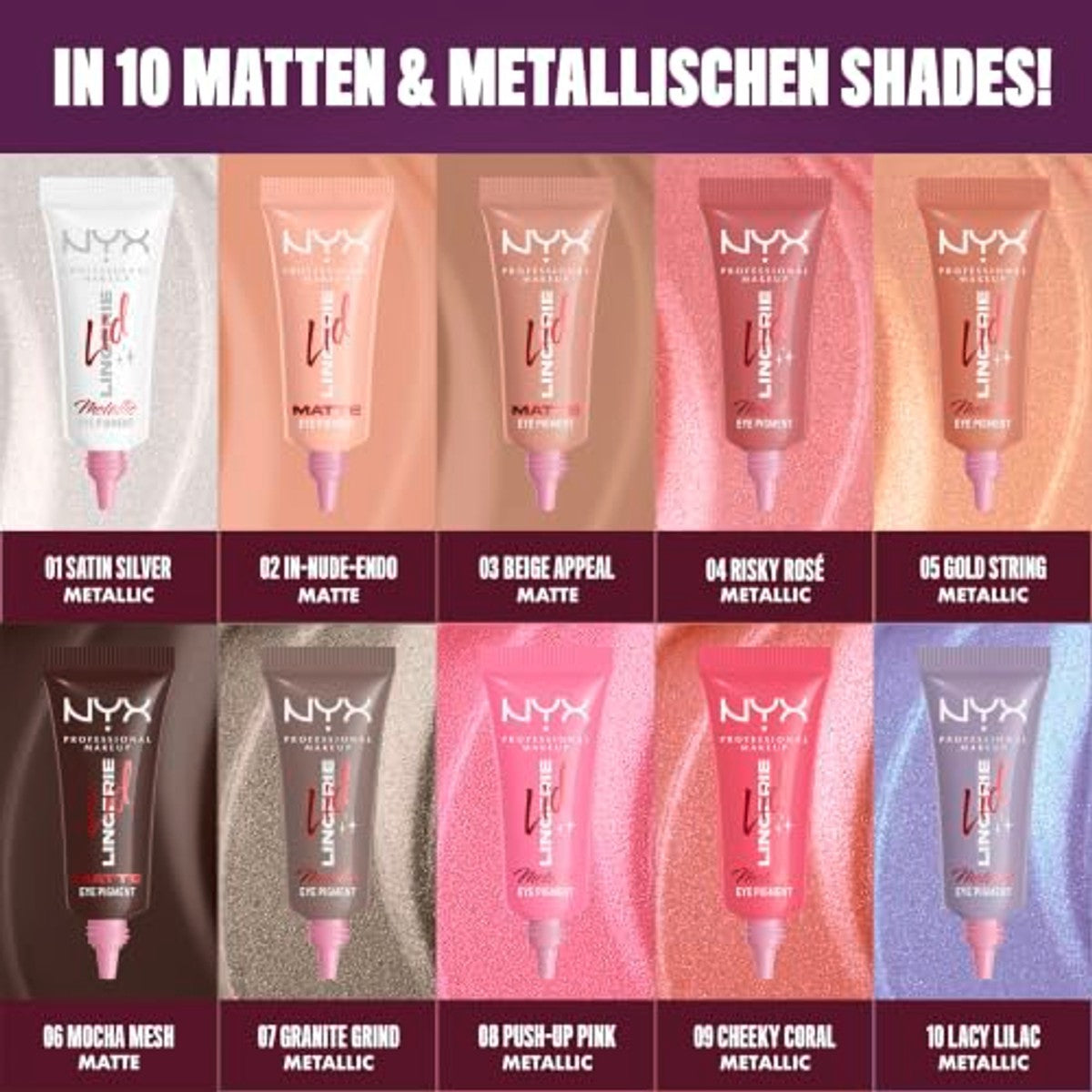 NYX Professional Makeup Lid Lingerie Cream Eye Pigment, Eyeshadow, Up to 24H Wear, Satin Silver – NYX PROFESSIONAL MAKEUP
