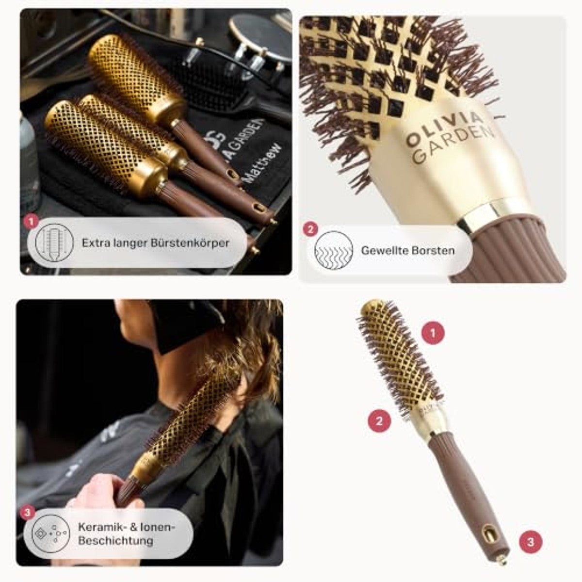 Olivia Garden Expert Blowout Speed Keramische Ronde Borstel - 6-pack