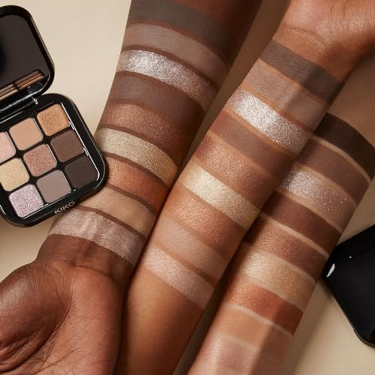 Kiko Milano Glamour Multi Finish Oogschaduwpalet 01 met 9 Oogschaduwen - 3-pack