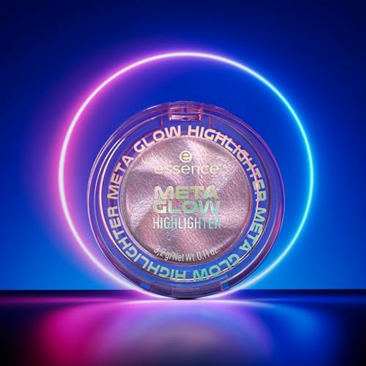 essence META GLOW HIGHLIGHTER, violet, definiërend, lichtgevend, direct resultaat, glinsterend, veganistisch, olievrij, zonder parfum, zonder alcohol, per stuk verpakt (3,2 g) – Essence Cosmetics