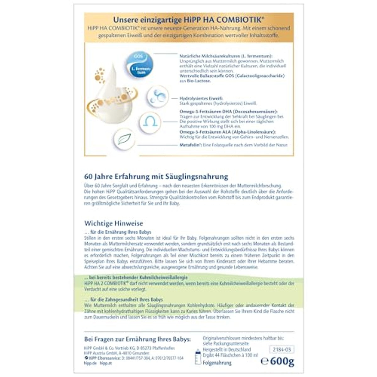 HiPP HA 2 Combiotics 4 x 600g – foto 5