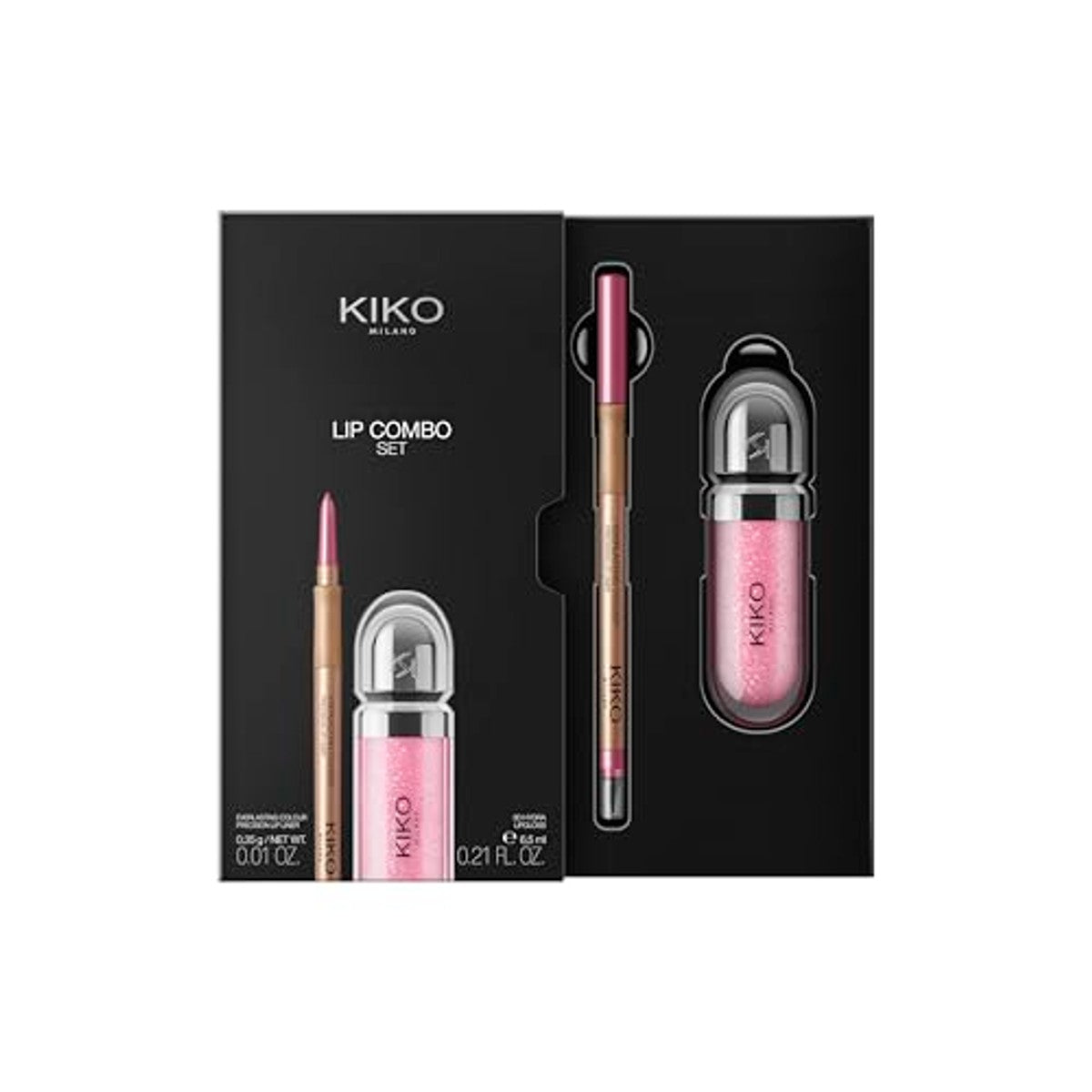 Kiko Milano Lip Combo Set 02 Hydraterende Lipgloss en Lipliner - 3-pack
