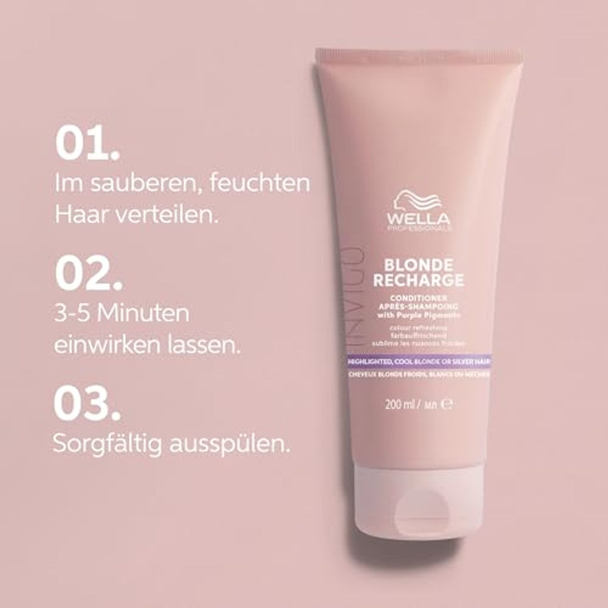 Wella Professionals Invigo Blonde Recharge Conditioner 3 x 200 ml - Voordeelverpakking