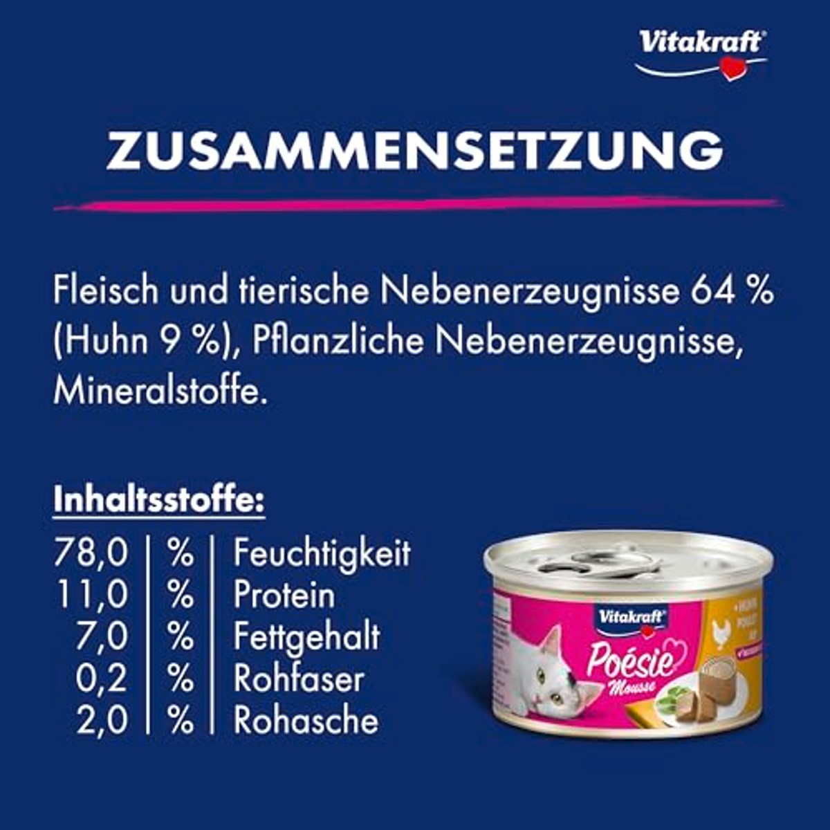 Vitakraft Poésie Mousse natvoer kattenvoer kip 12 x 85 g - 6-pack