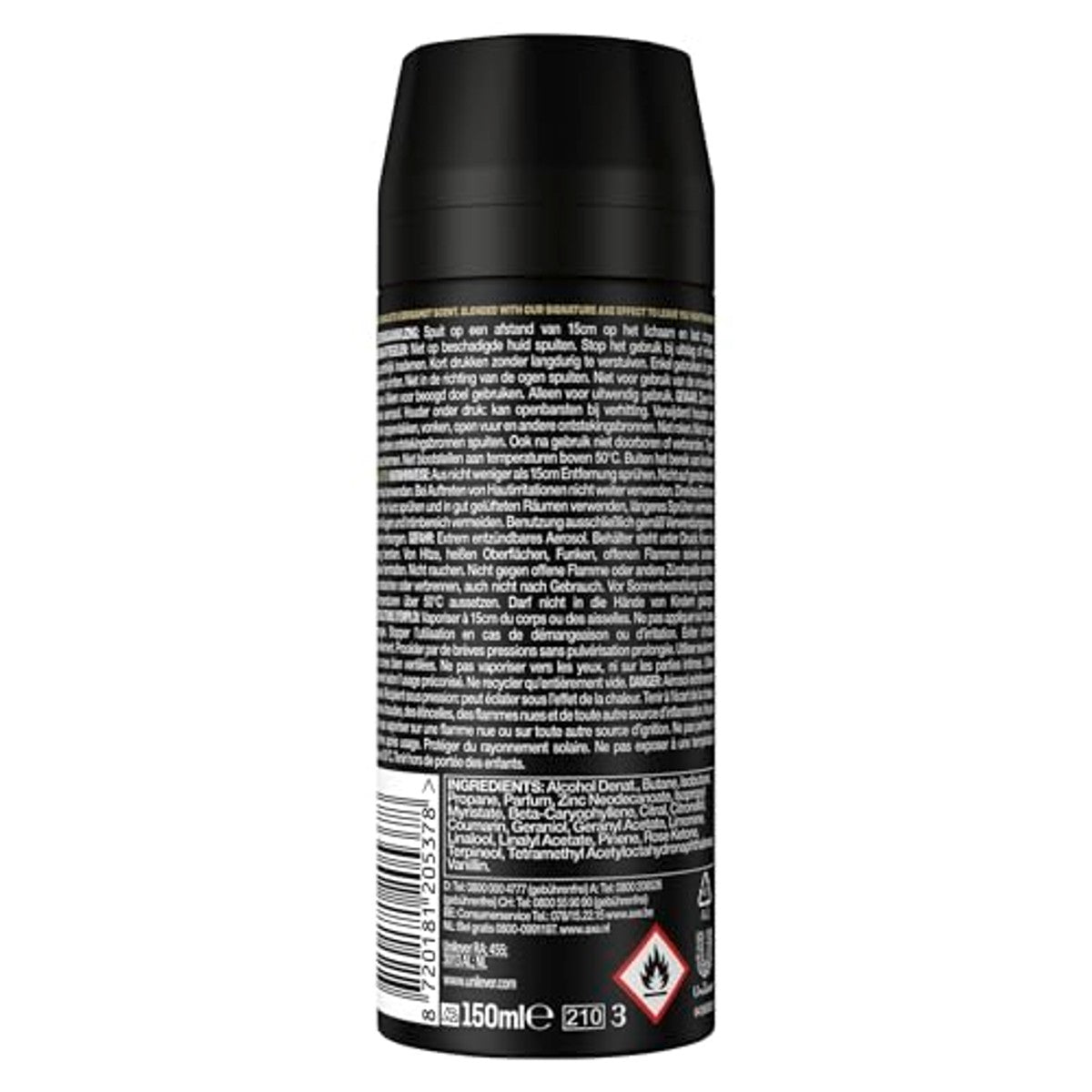 Axe Bodyspray Gold Caramel Billionaire 3 x 150 ml - Voordeelverpakking
