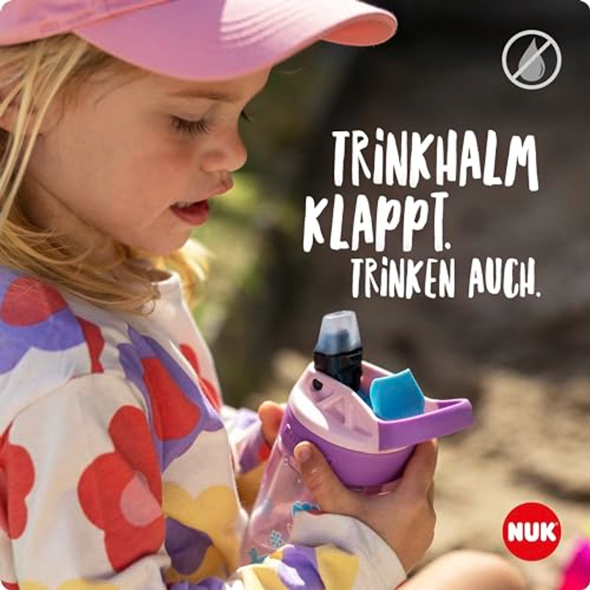 NUK Easy Straw Cup Drinkfles met rietje tulp 3 x 420 ml - Voordeelverpakking