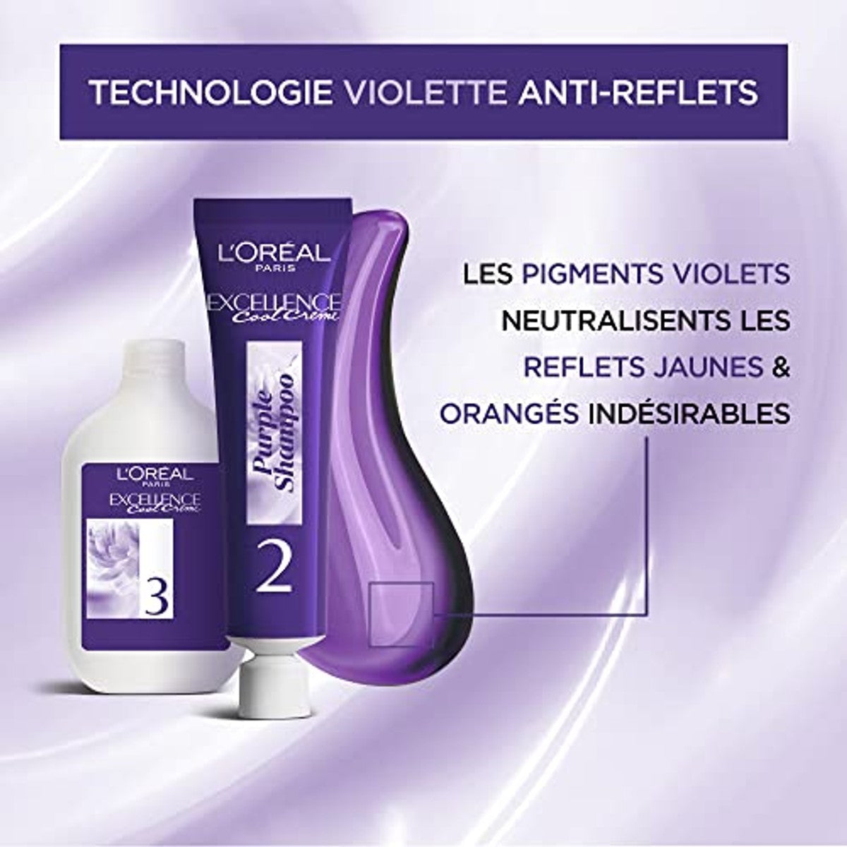 L'ORÉAL PARIS - Permanente haarkleur, drievoudige verzorging, niet-verblindend, geel, dekt 100% wit haar af – Excellence Cool Cream – Nuance: Ultra asbruin (4.11) - 6-pack