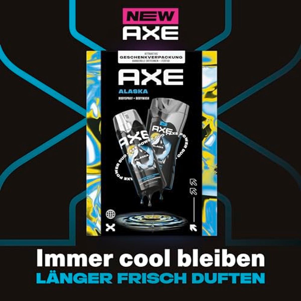 Axe Cadeauset Alaska Bodyspray & Douchegel 150 ml + 3 x 250 ml - Voordeelverpakking