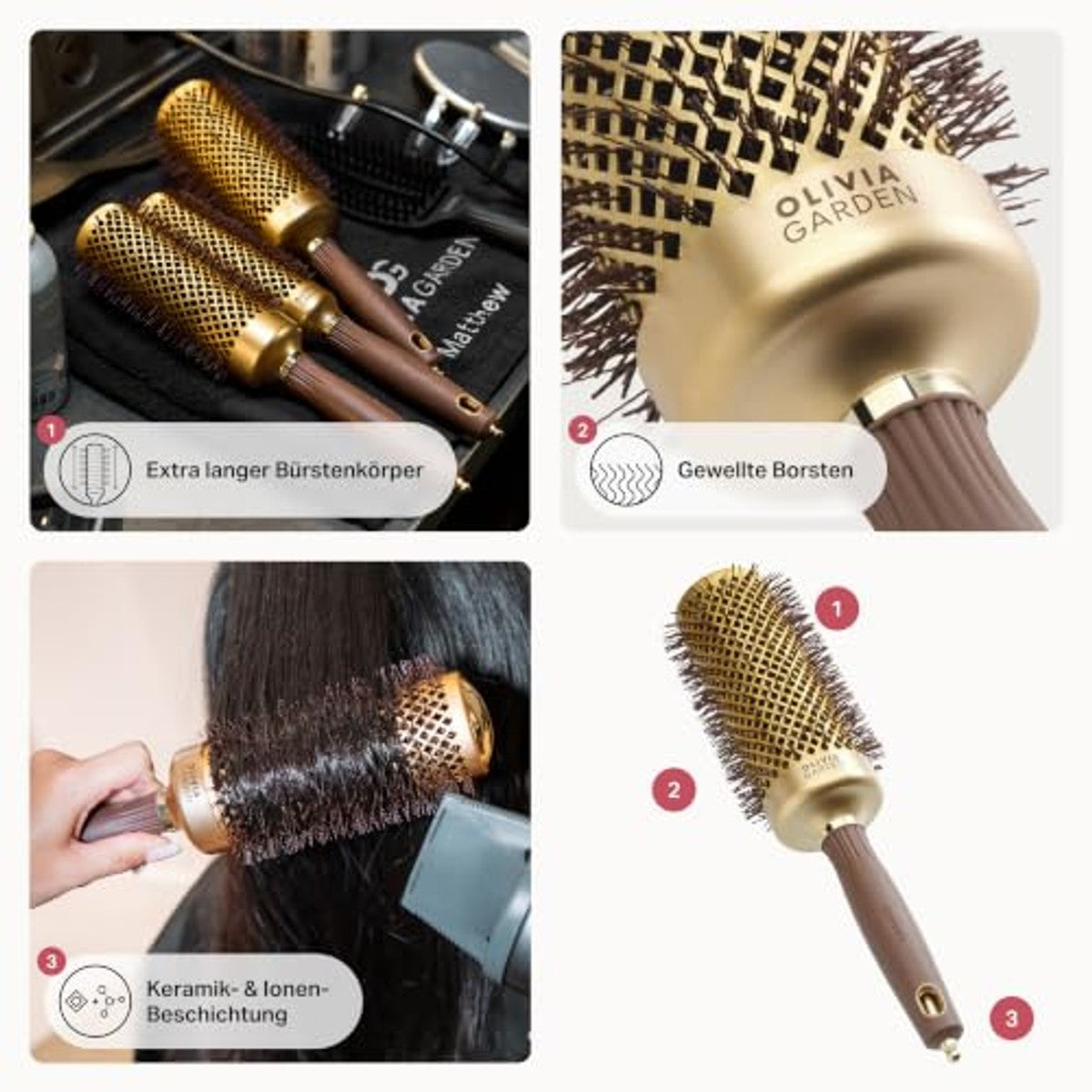 Olivia Garden Expert Blowout Speed Keramische Ronde Borstel - 6-pack