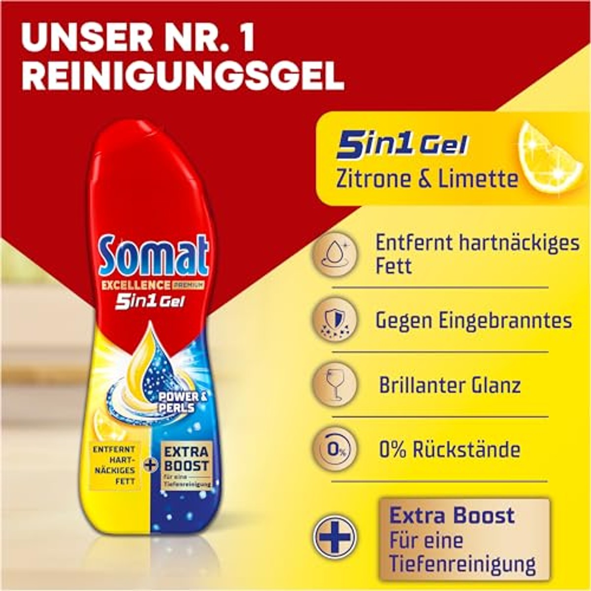Somat Excellence Premium 5-in-1 Gel Power & Perls 960 ml – Somat
